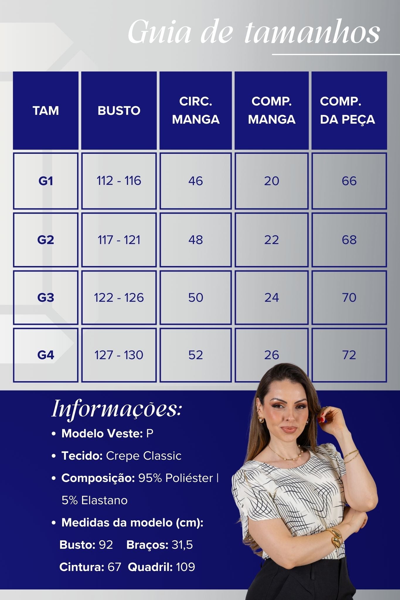 Blusa Manga Curta Botões Crepe Classic Magda Estampada Creme