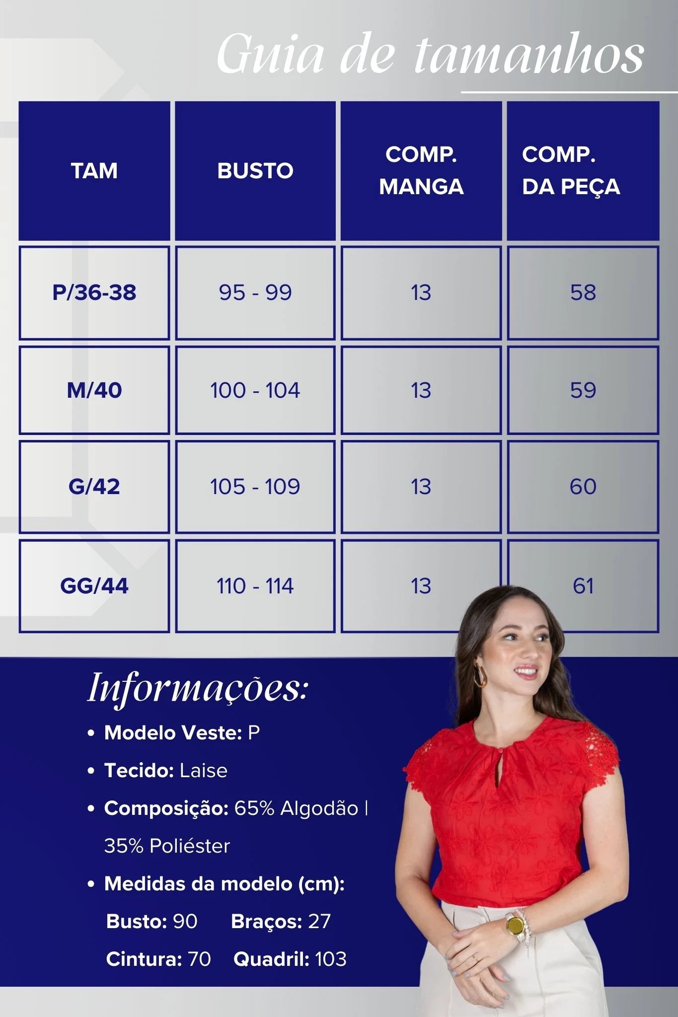 Blusa Manga Curta em Laise com Detalhe em Renda Manuela Vermelha