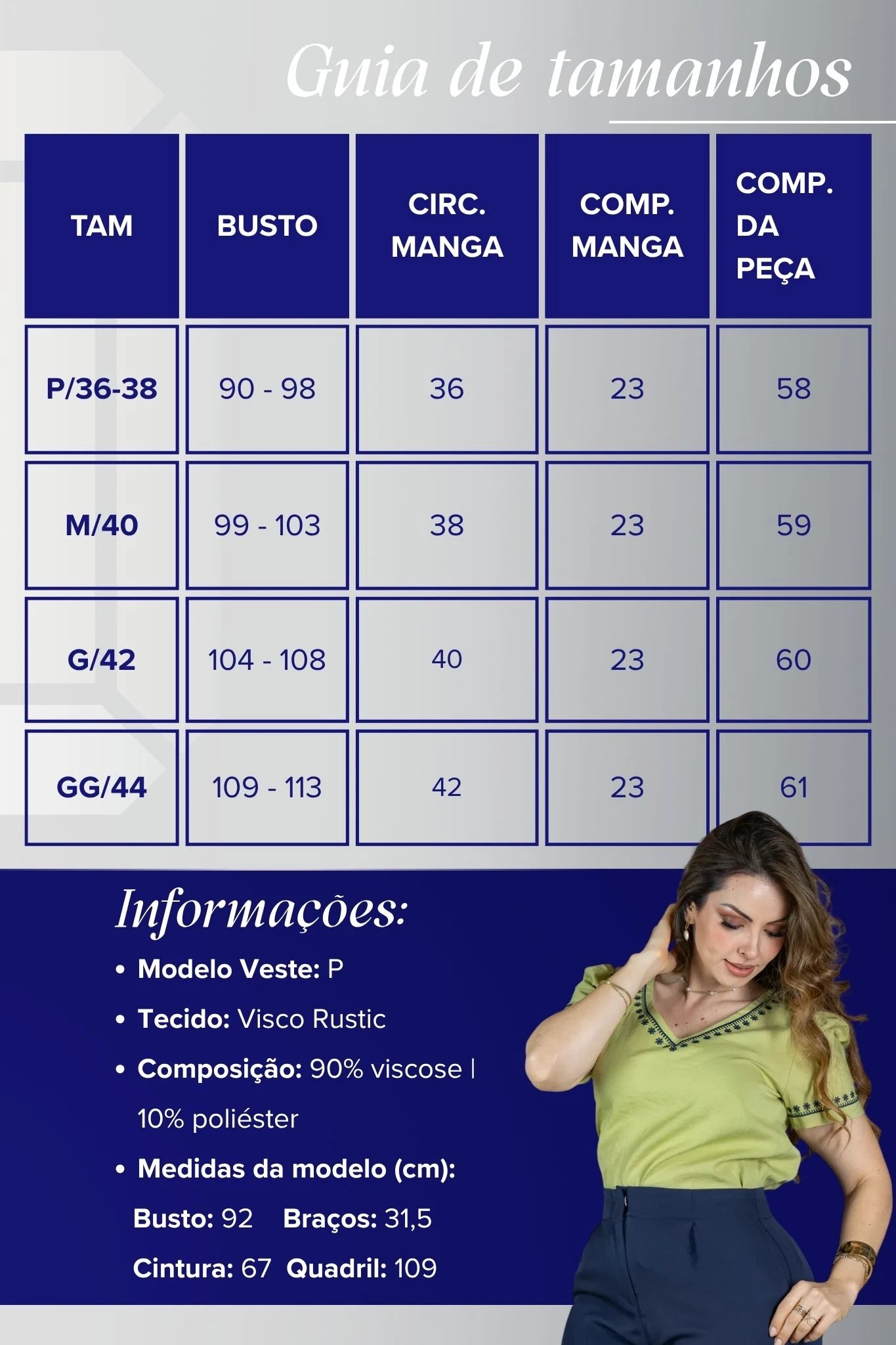 Blusa Manga Curta Decote em "V" Bordado em Visco Rustic Mara Verde