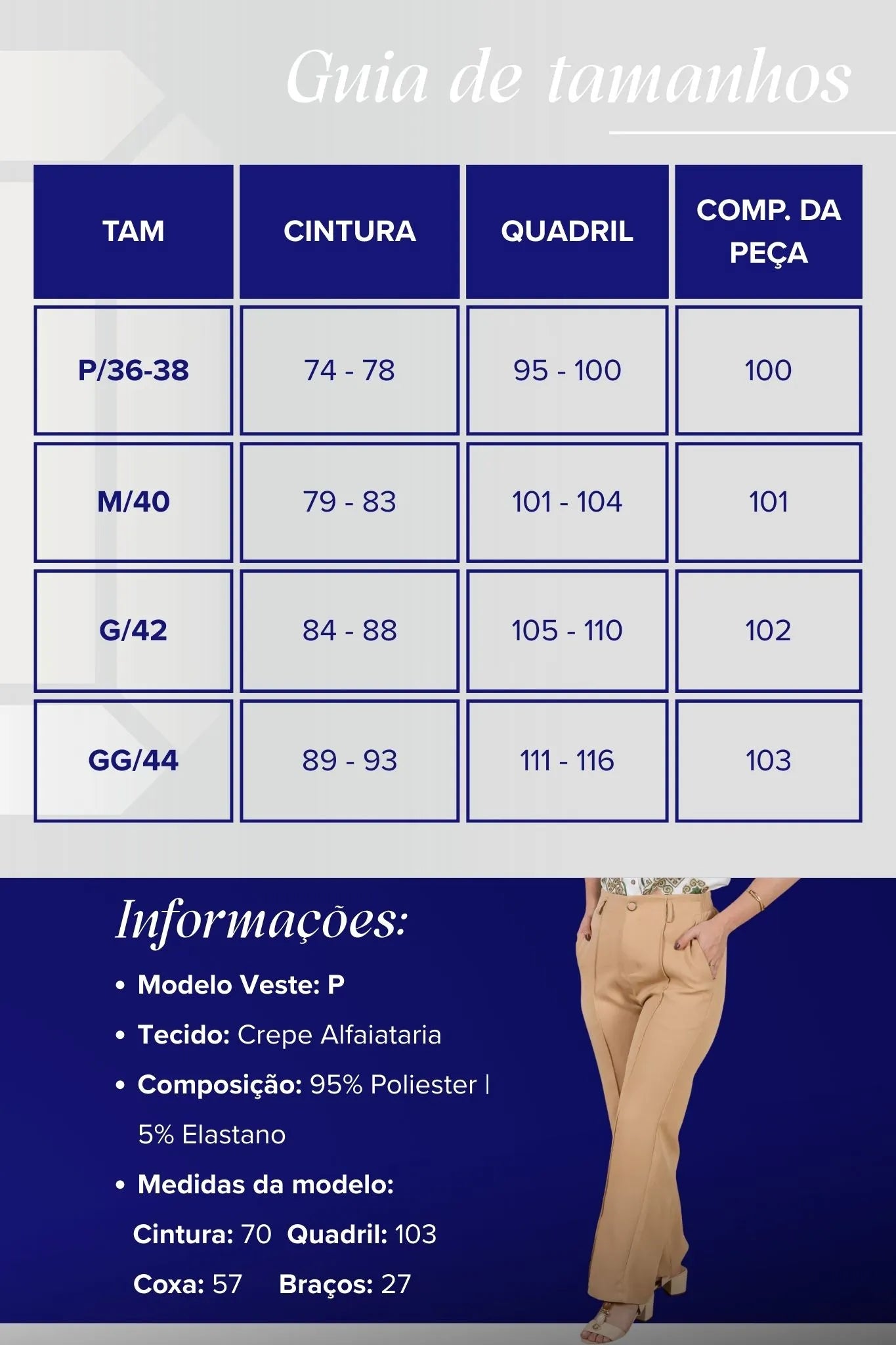 Calça Pantalona Alfaiataria Botão Encapado Margareth Bege