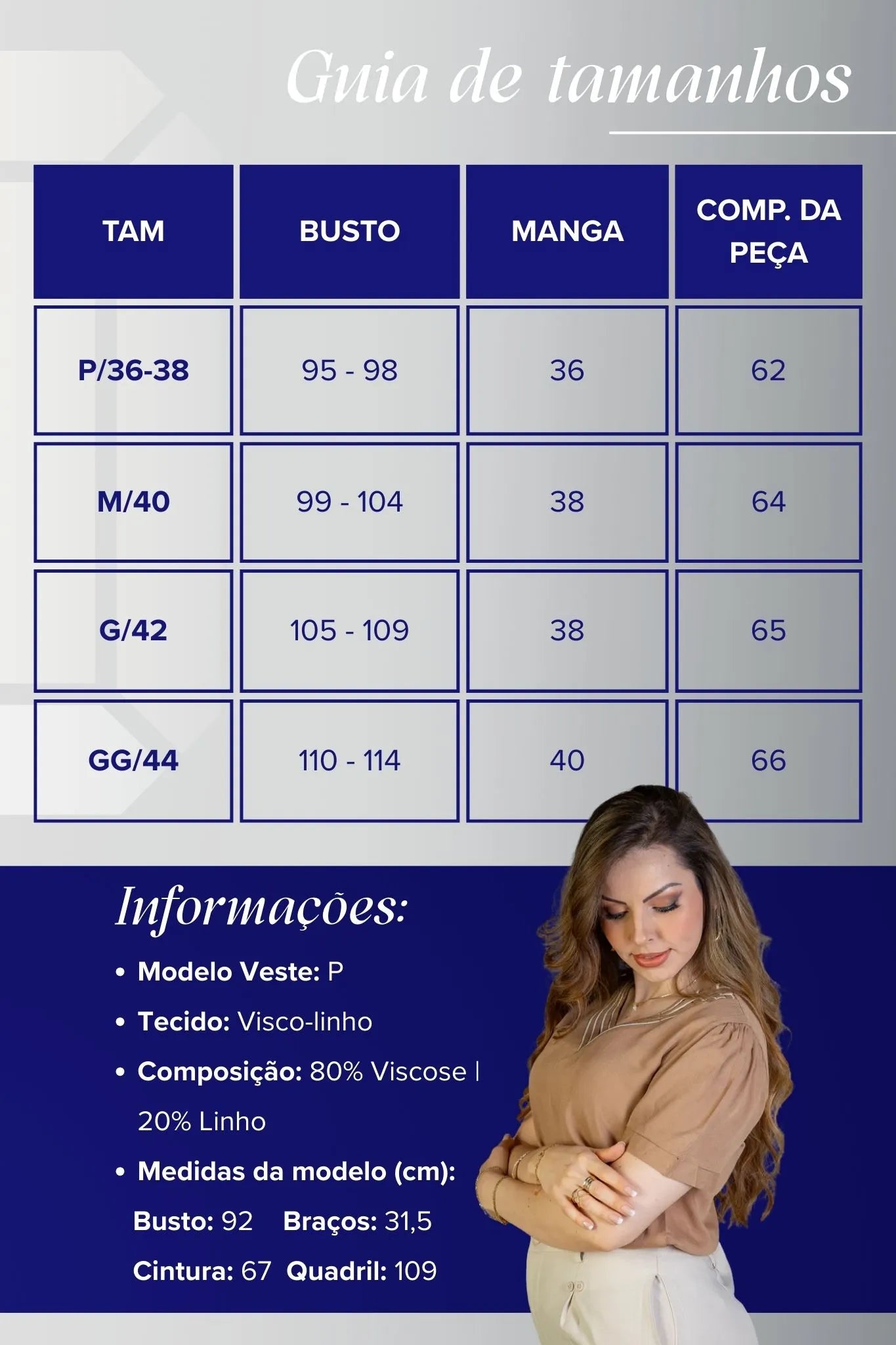 Blusa Manga Curta Detalhe Decote "V" Visco-Linho Marília Marrom