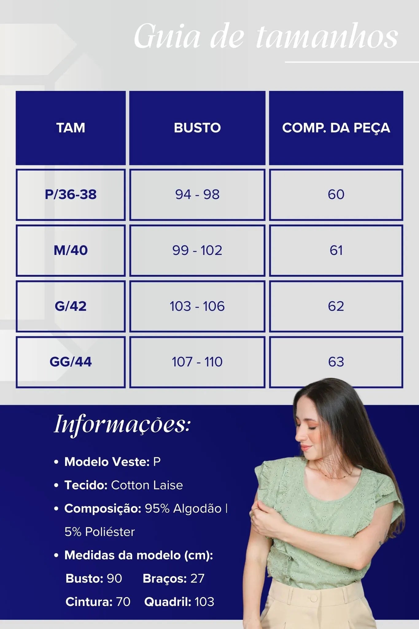 Blusa Manga Curta em Cotton Laise Detalhes Babados Marta Verde