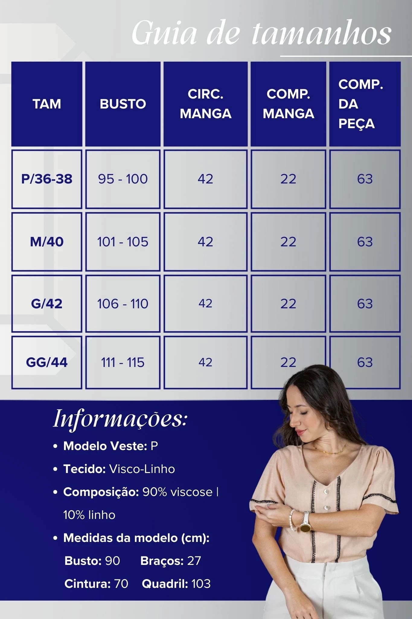 Blusa Manga Curta Visco-Linho Decote em "V" com Botões e Ponto Contrastante Maxine Rosê