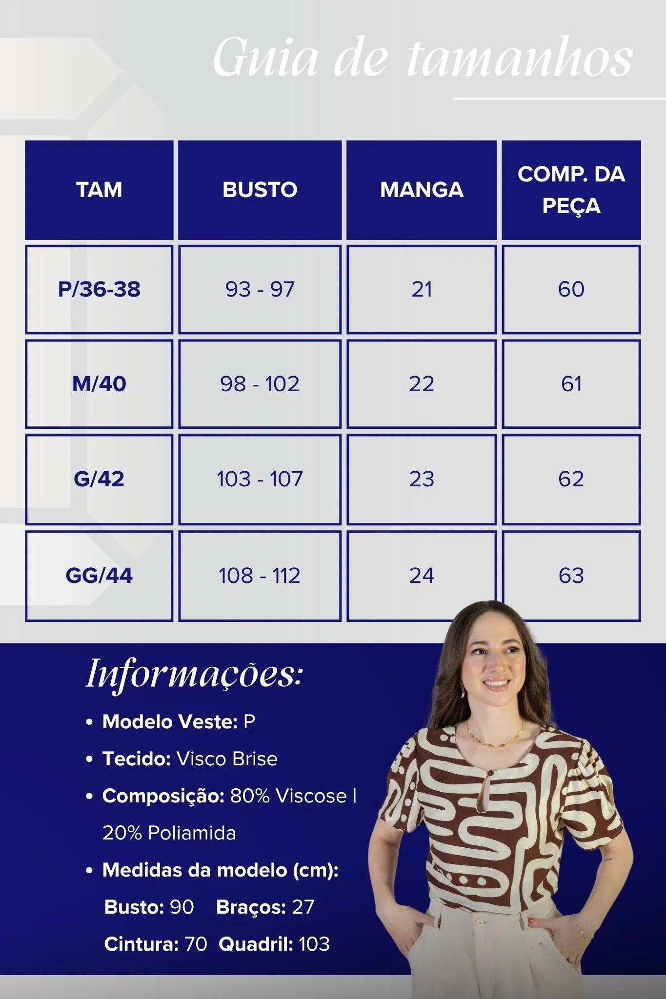 Blusa Manga Curta Detalhe Decote Visco Brise Mel Estampada Marrom