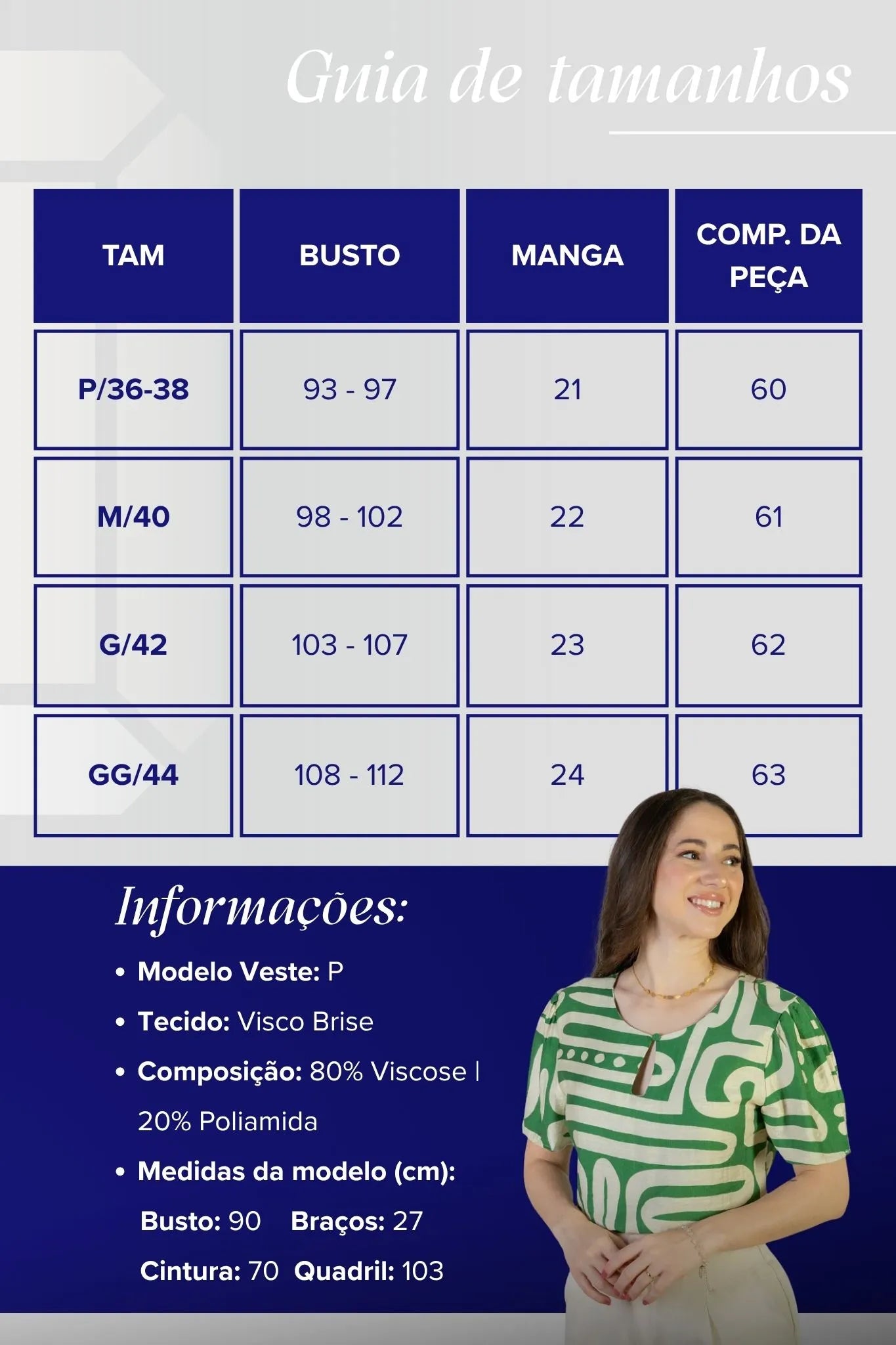 Blusa Manga Curta Detalhe Decote Visco Brise Mel Estampada Verde