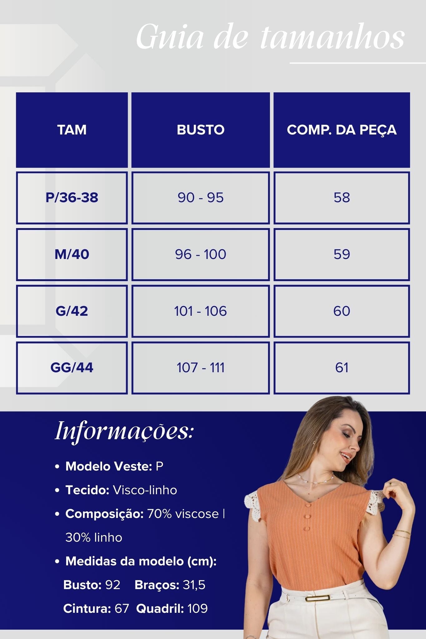 Blusa Regata em Visco-Linho Decote em "V" Detalhe em Renda Melissa Coral