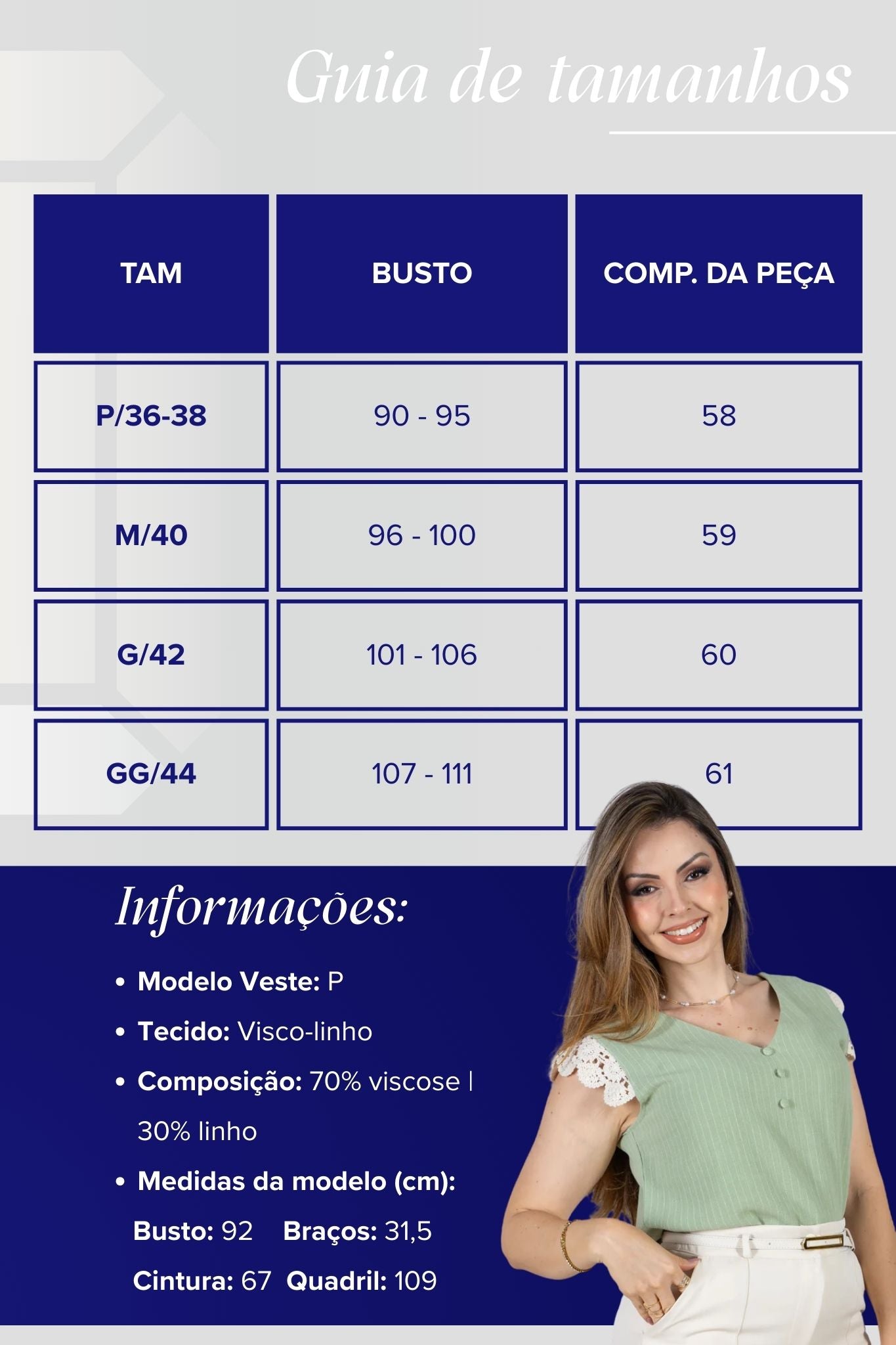 Blusa Regata em Visco-Linho Decote em "V" Detalhe em Renda Melissa Verde