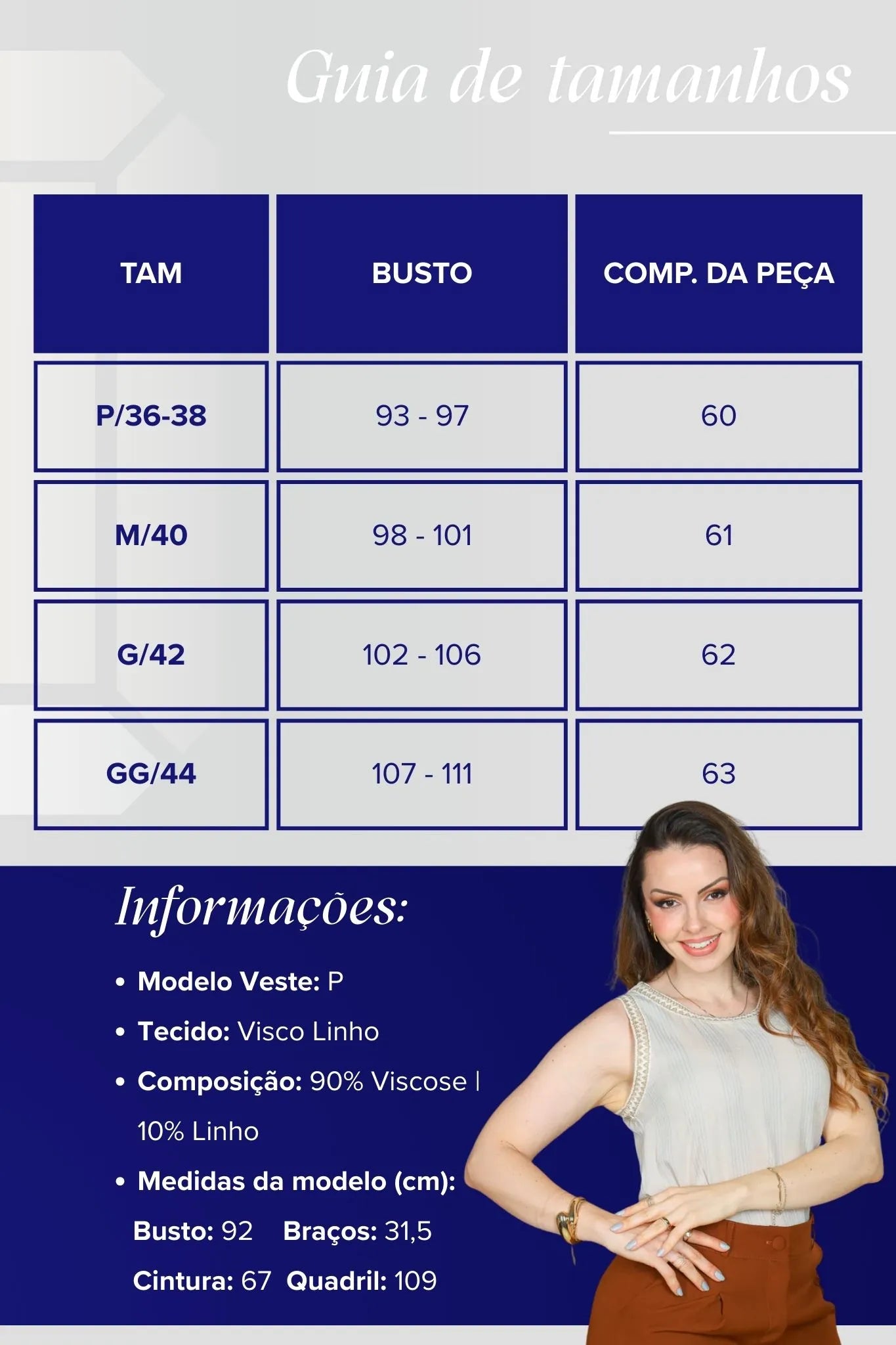 Blusa Regata Visco Linho Detalhe Bordado Mônica Estampada Azul