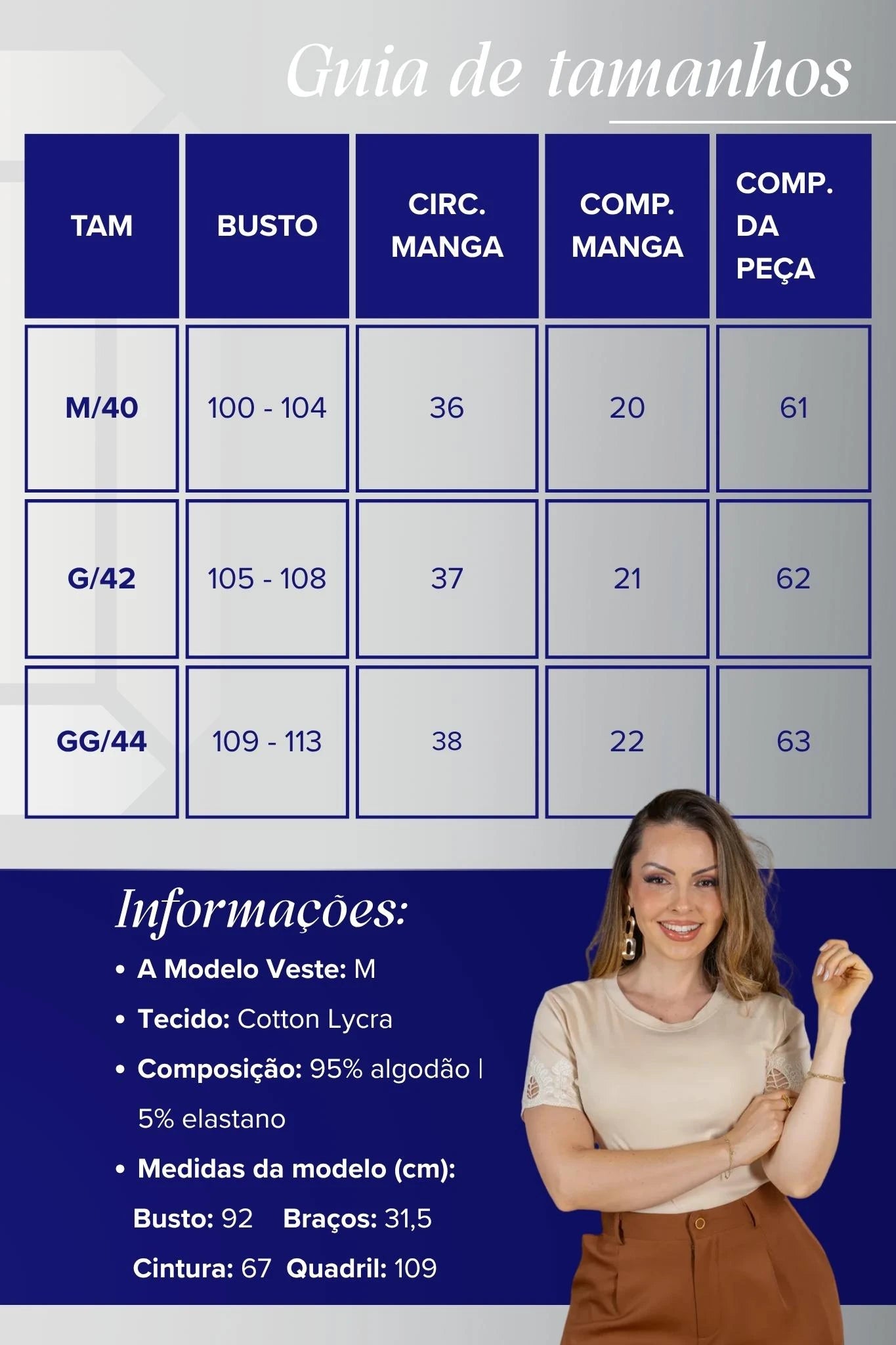 Blusa Manga Curta com Detalhe Bordado Vazado em Cotton Lycra Monique Creme