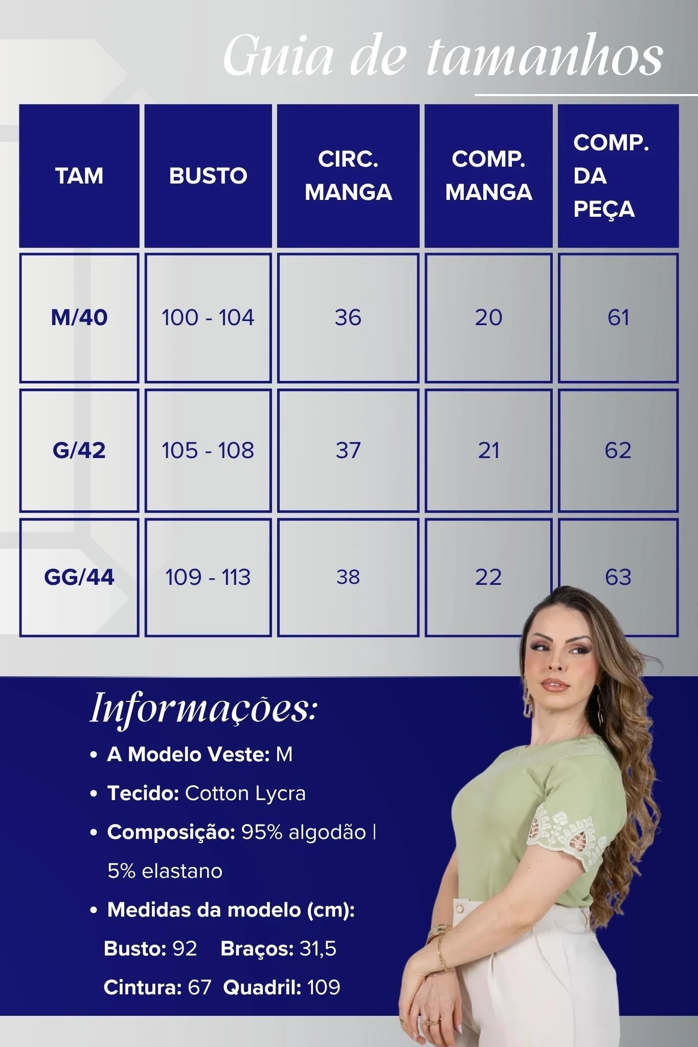 Blusa Manga Curta com Detalhe Bordado Vazado em Cotton Lycra Monique Verde