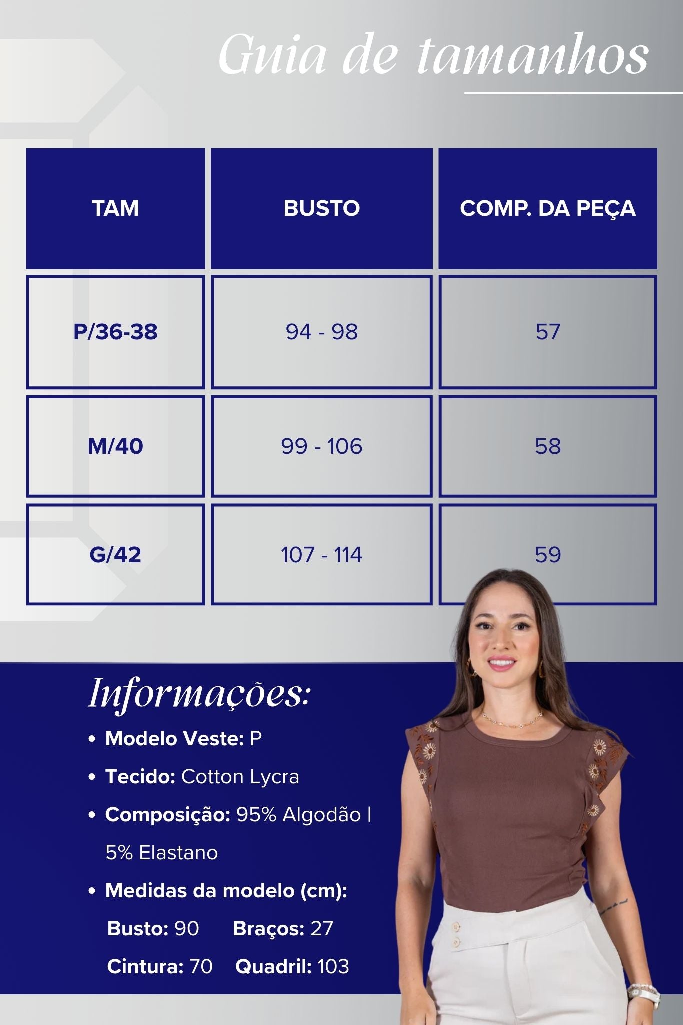Blusa Regata em Cotton Lycra Muscle Tee com Detalhe Bordado Pâmela Marrom