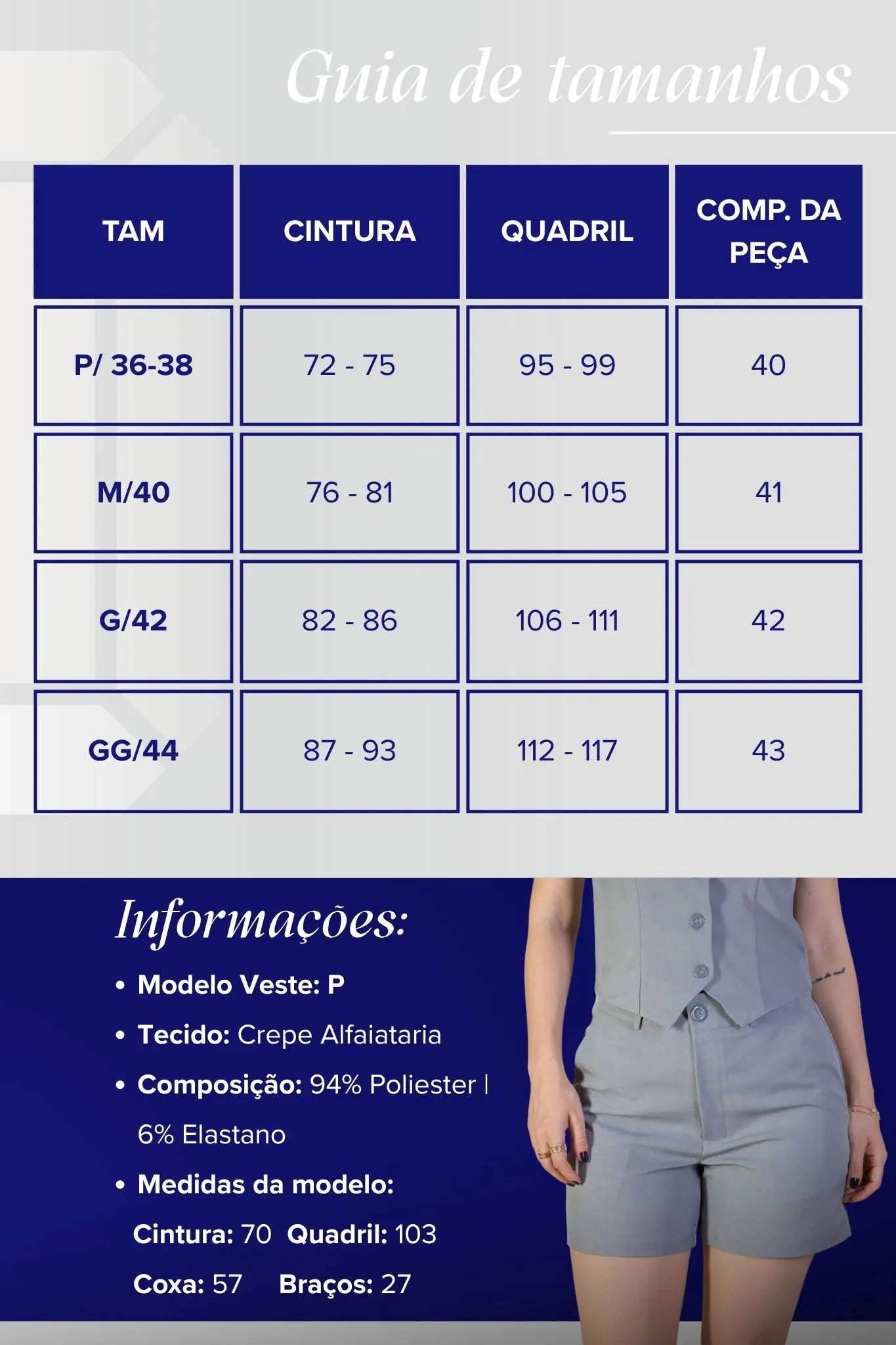 Shorts Alfaiataria Paolla Oliveira Cinza