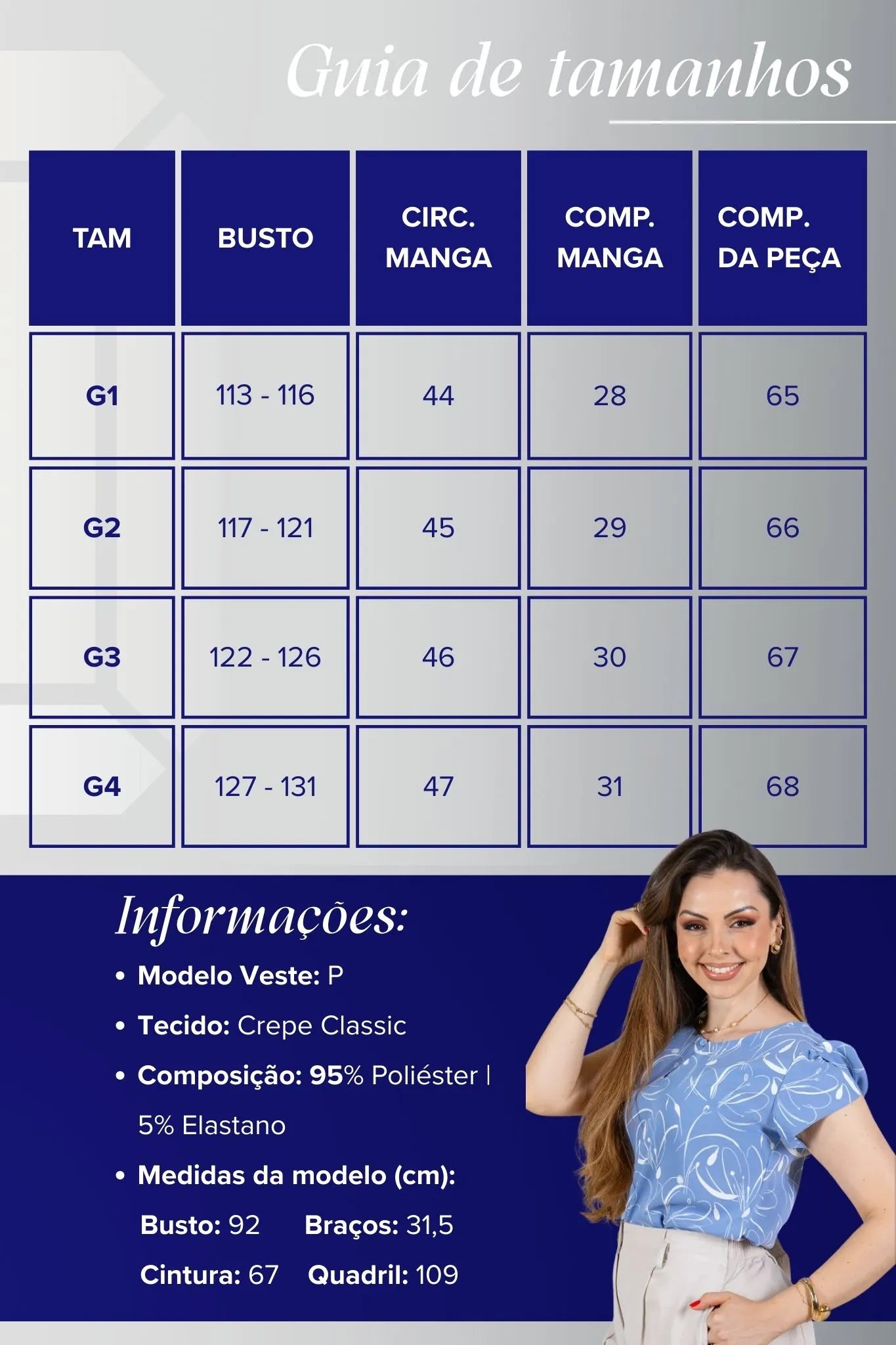 Blusa Manga Curta Transpassada Celina Estampada Azul