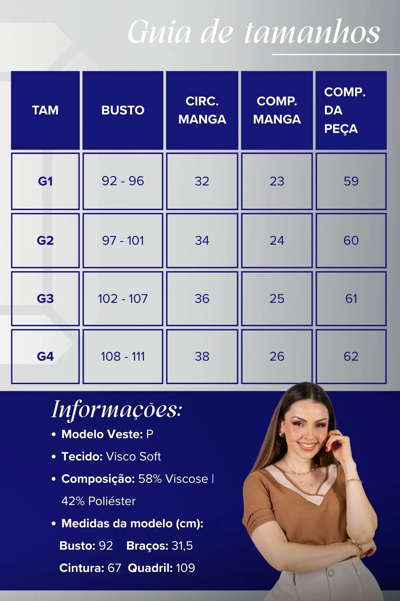 Blusa Manga Curta Camadas Decote em "V" Visco Soft Rafaela Marrom