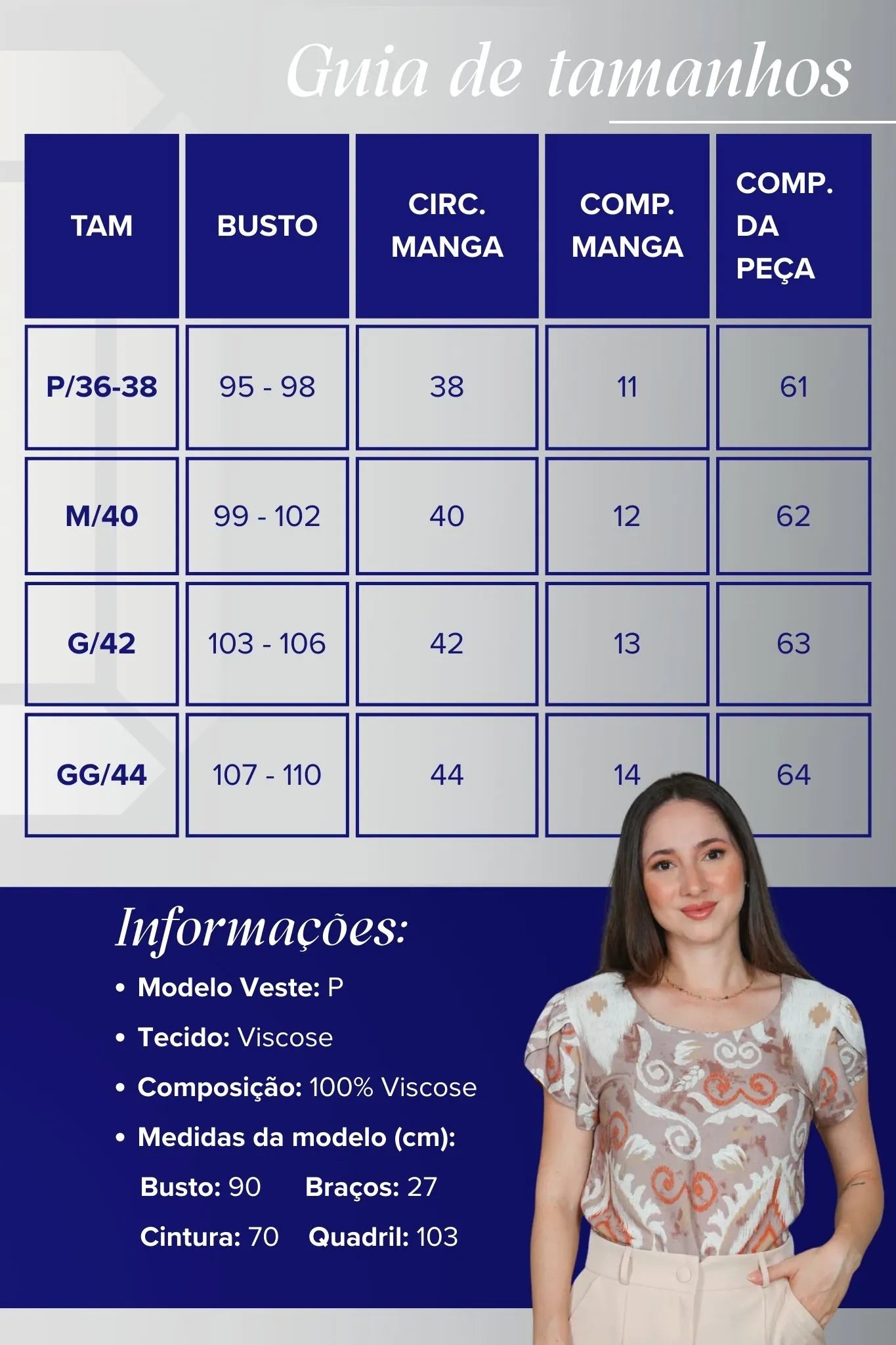 Blusa Manga Curta Transpassada Viscose Regina Estampada Marrom