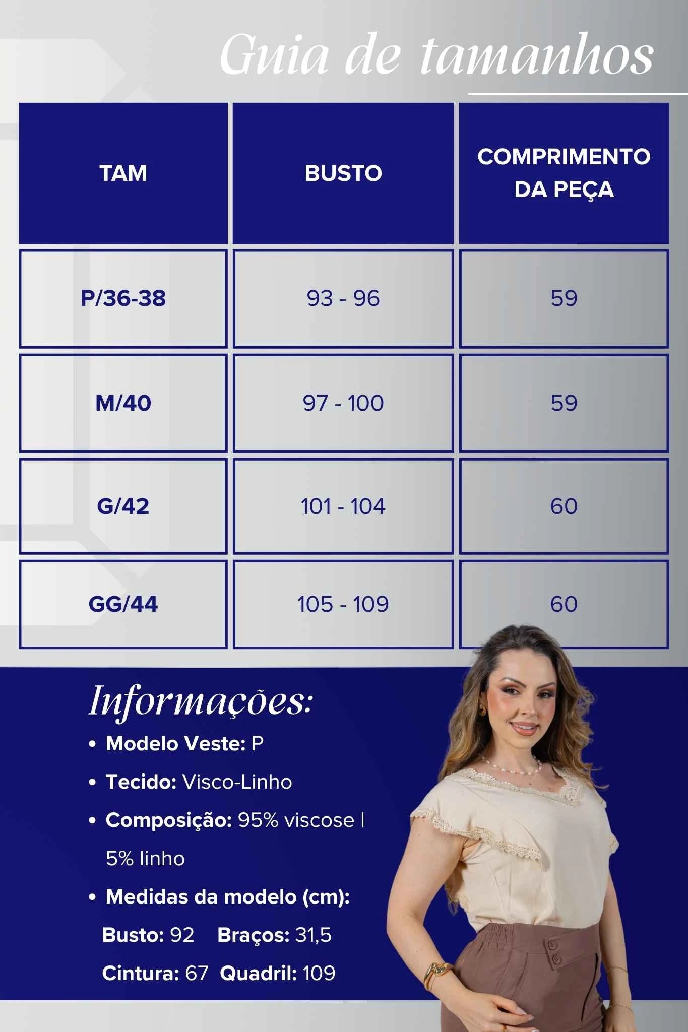 Blusa Manga Curta em Visco-Linho Decote em "V" com Detalhes em Renda Rute Creme