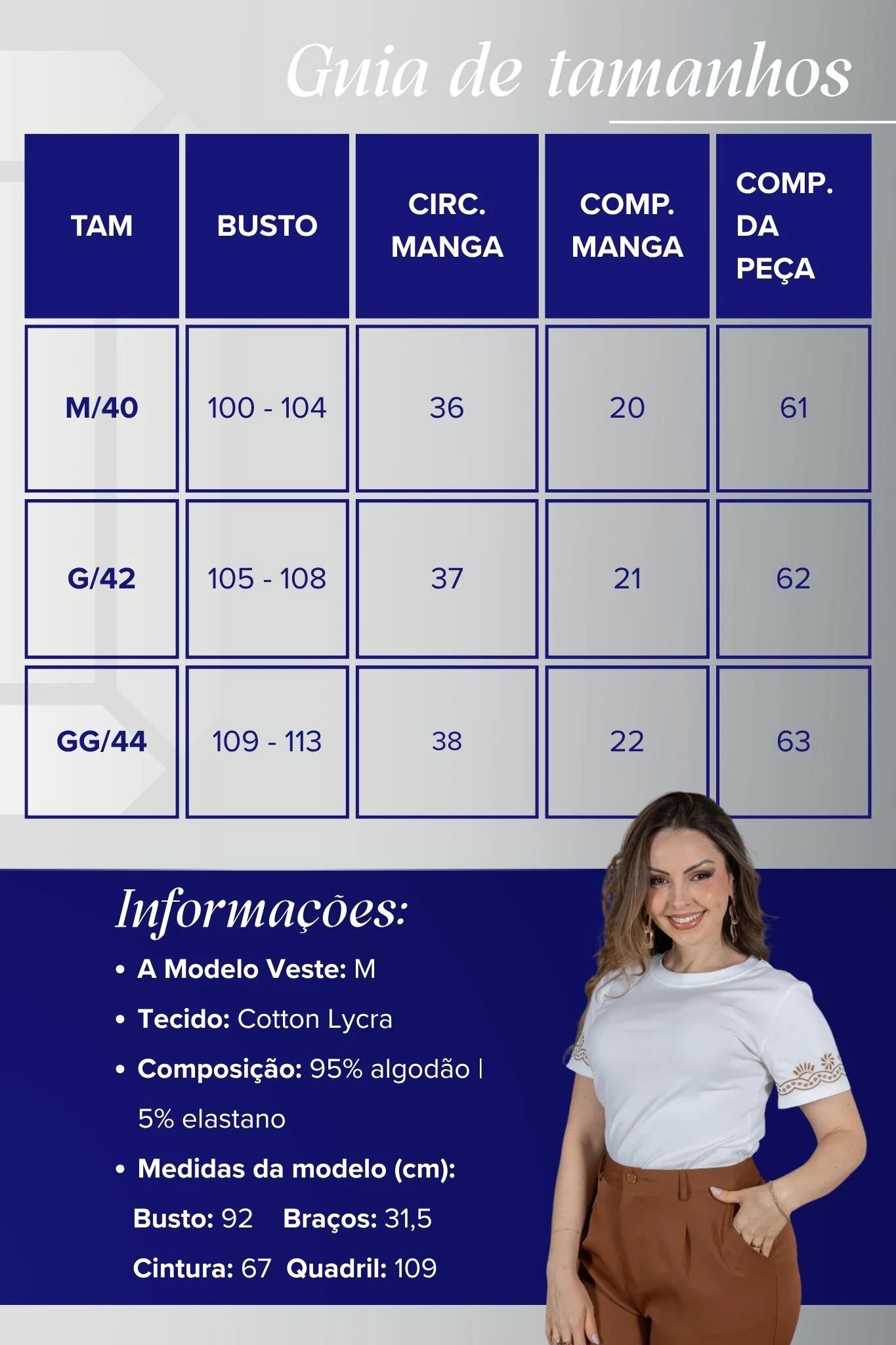 Blusa Manga Curta com Detalhe Bordado Floral em Cotton Lycra Samantha Branca