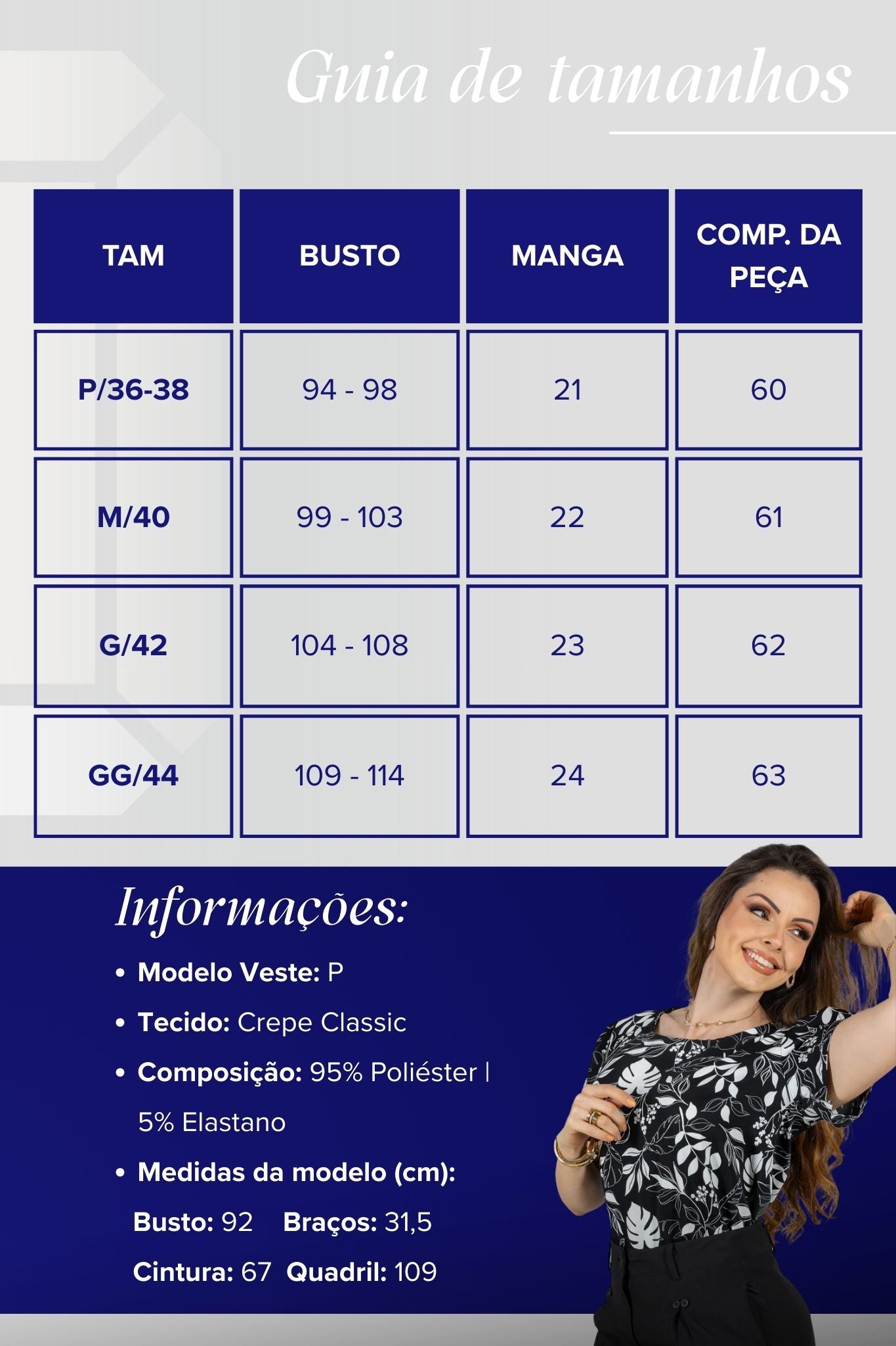 Blusa Manga Curta Detalhe Botão Samara Estampada Preta