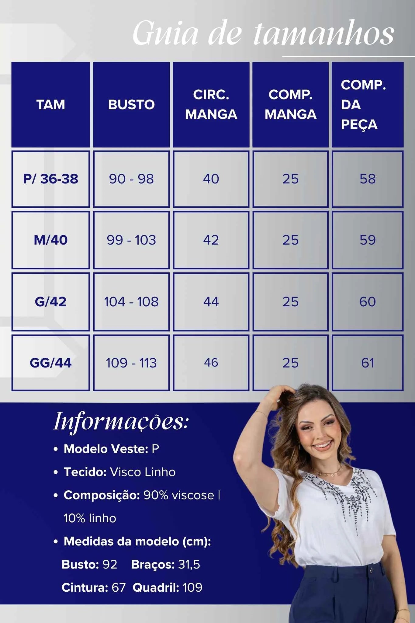 Blusa Manga Curta Decote V em Visco Linho com Acabamento Bordado Samira Branca