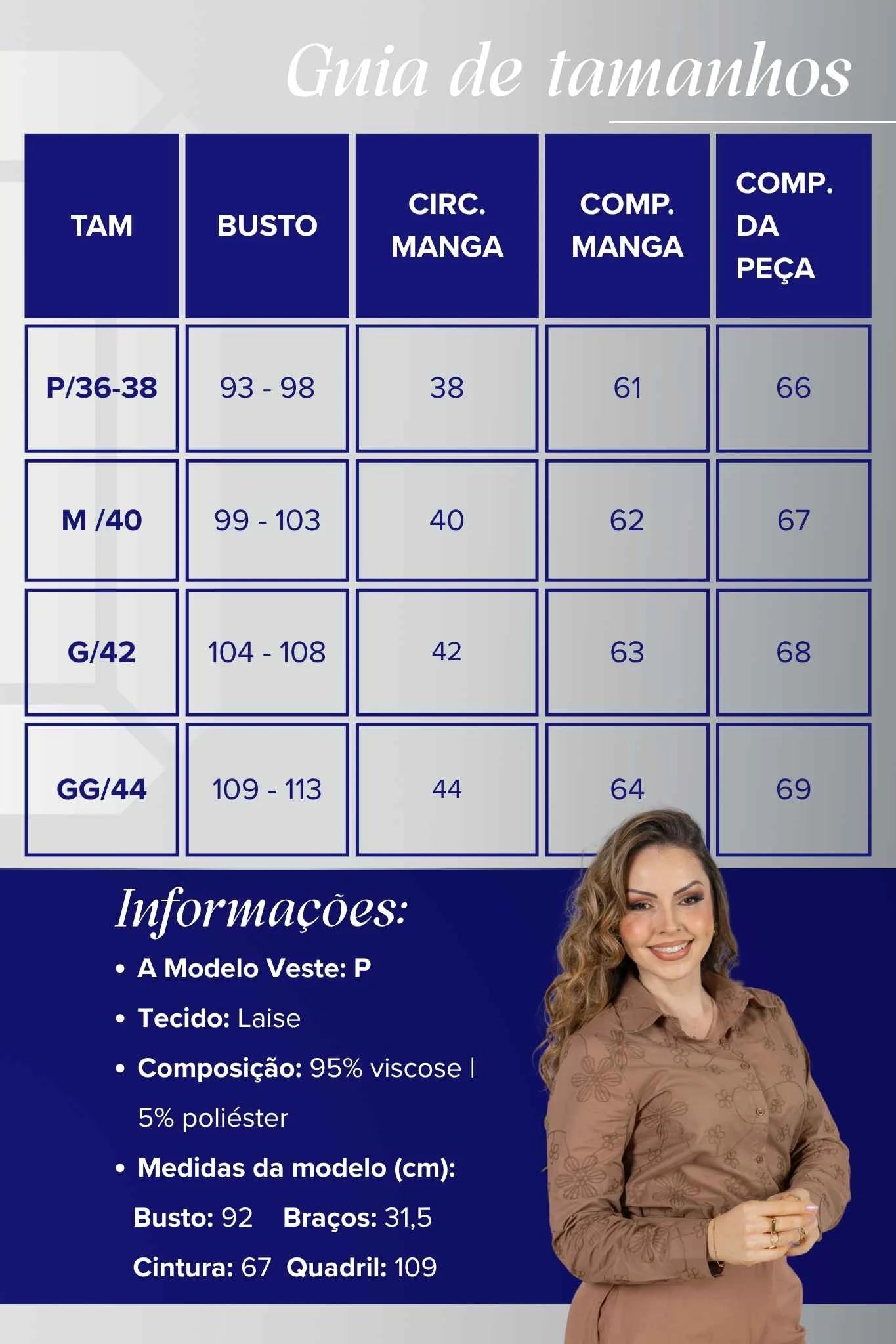 Camisa Manga Longa em Laise Serena Marrom
