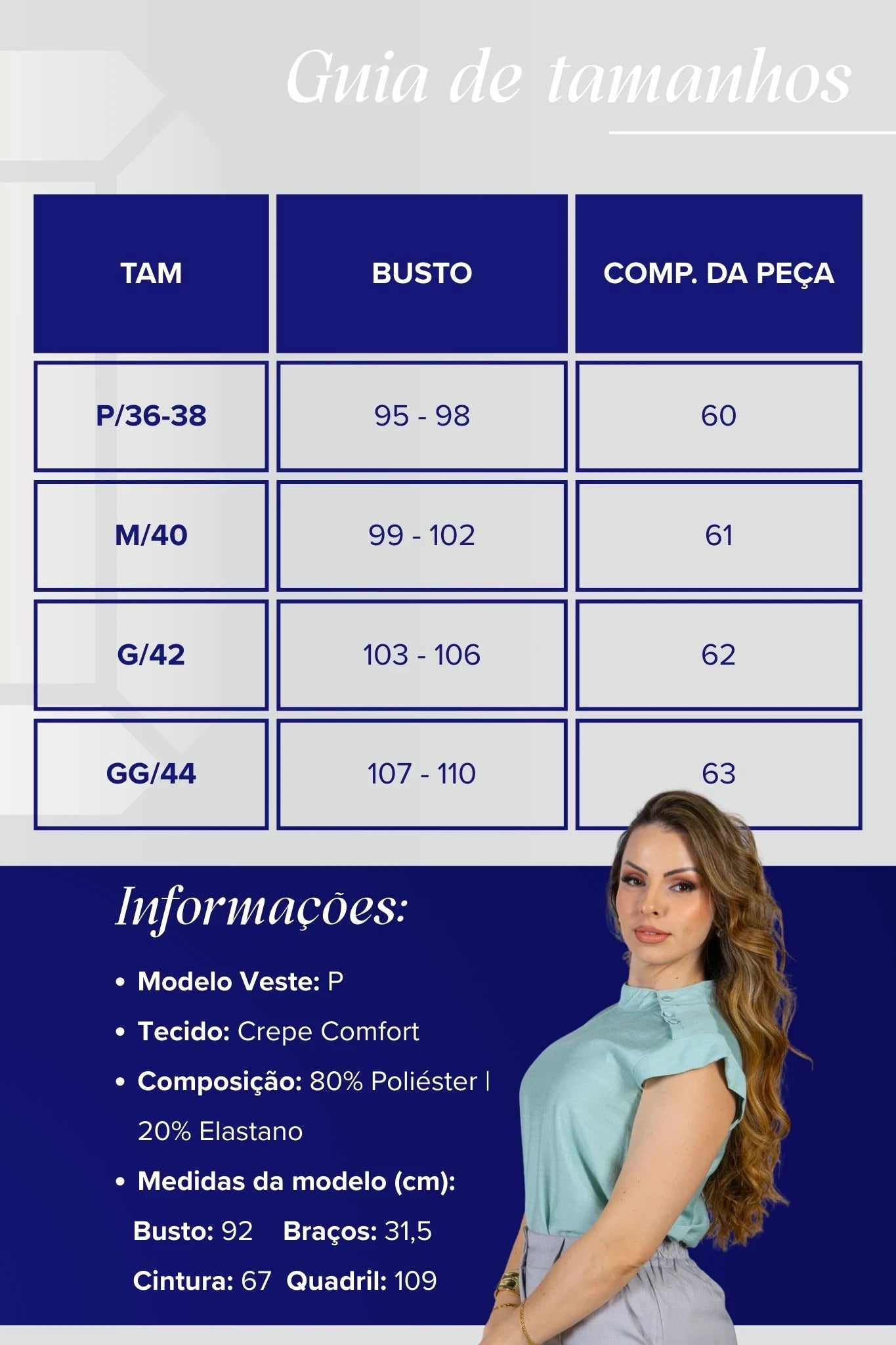 Blusa Regata Crepe Comfort Abotoadura na Gola Tainá Verde