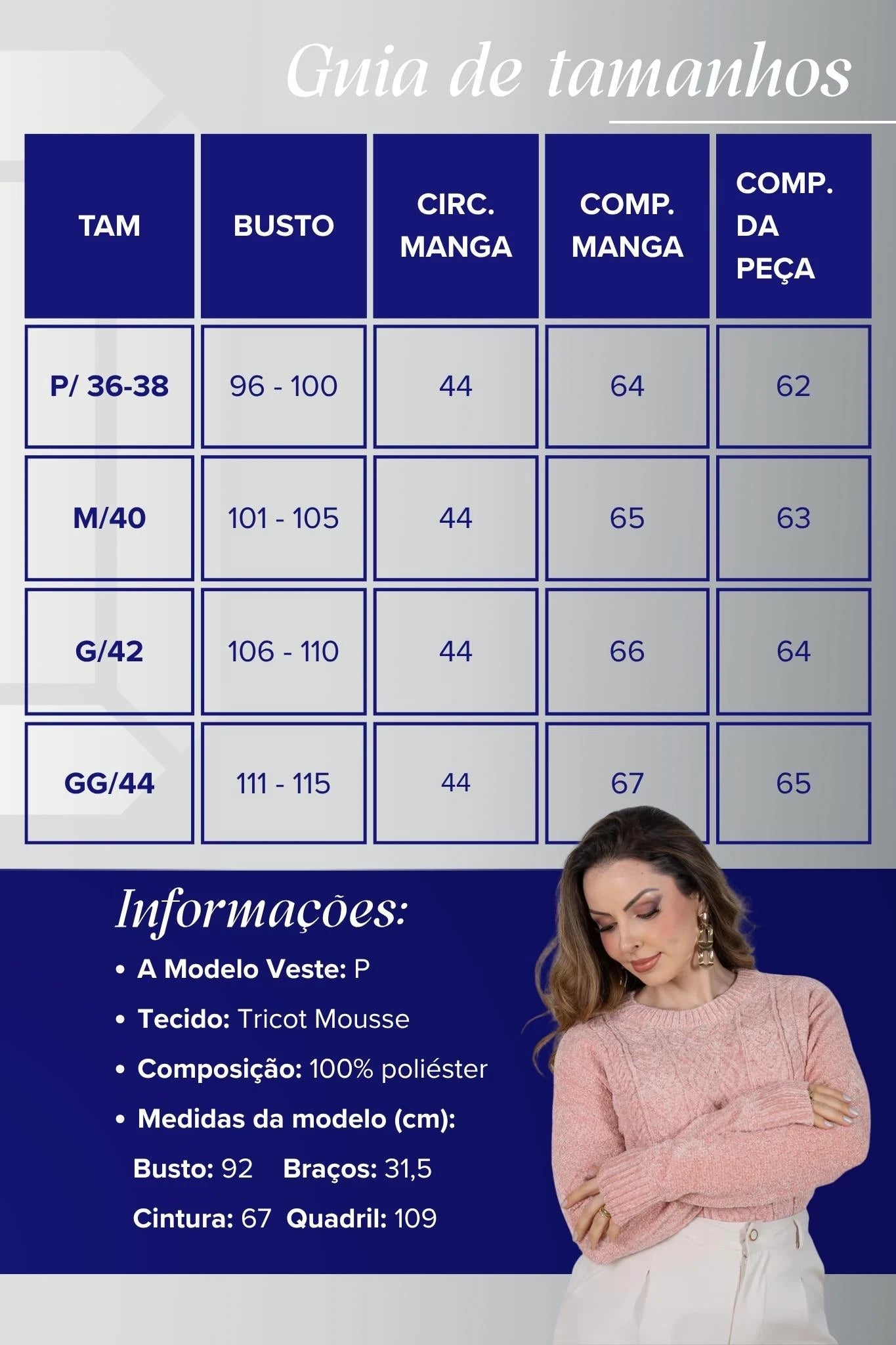 Blusa Manga Longa em Tricot Mousse Valentina Rosa