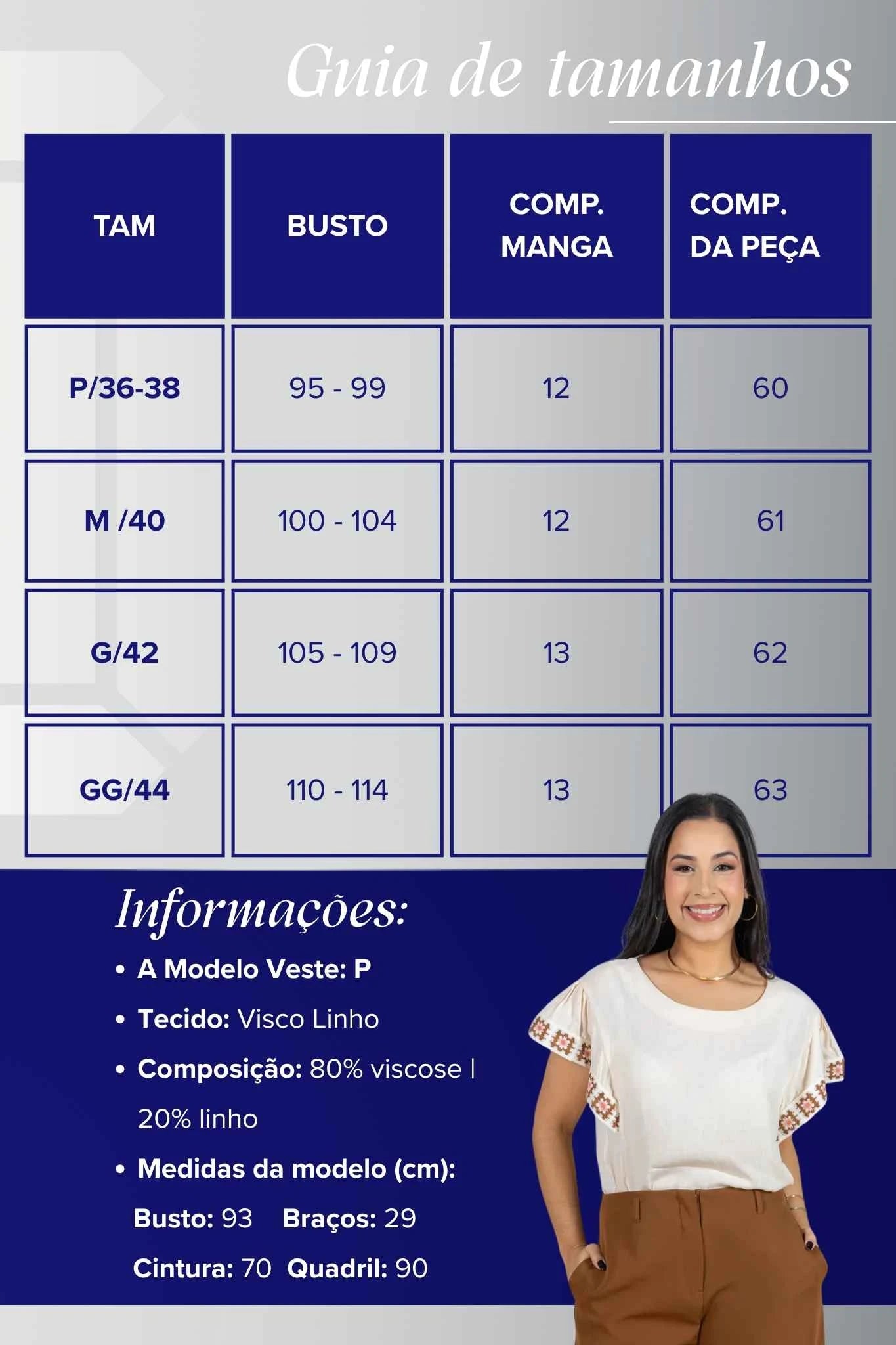Blusa Manga Curta com Acabamento Bordado em Visco-linho Valéria Creme
