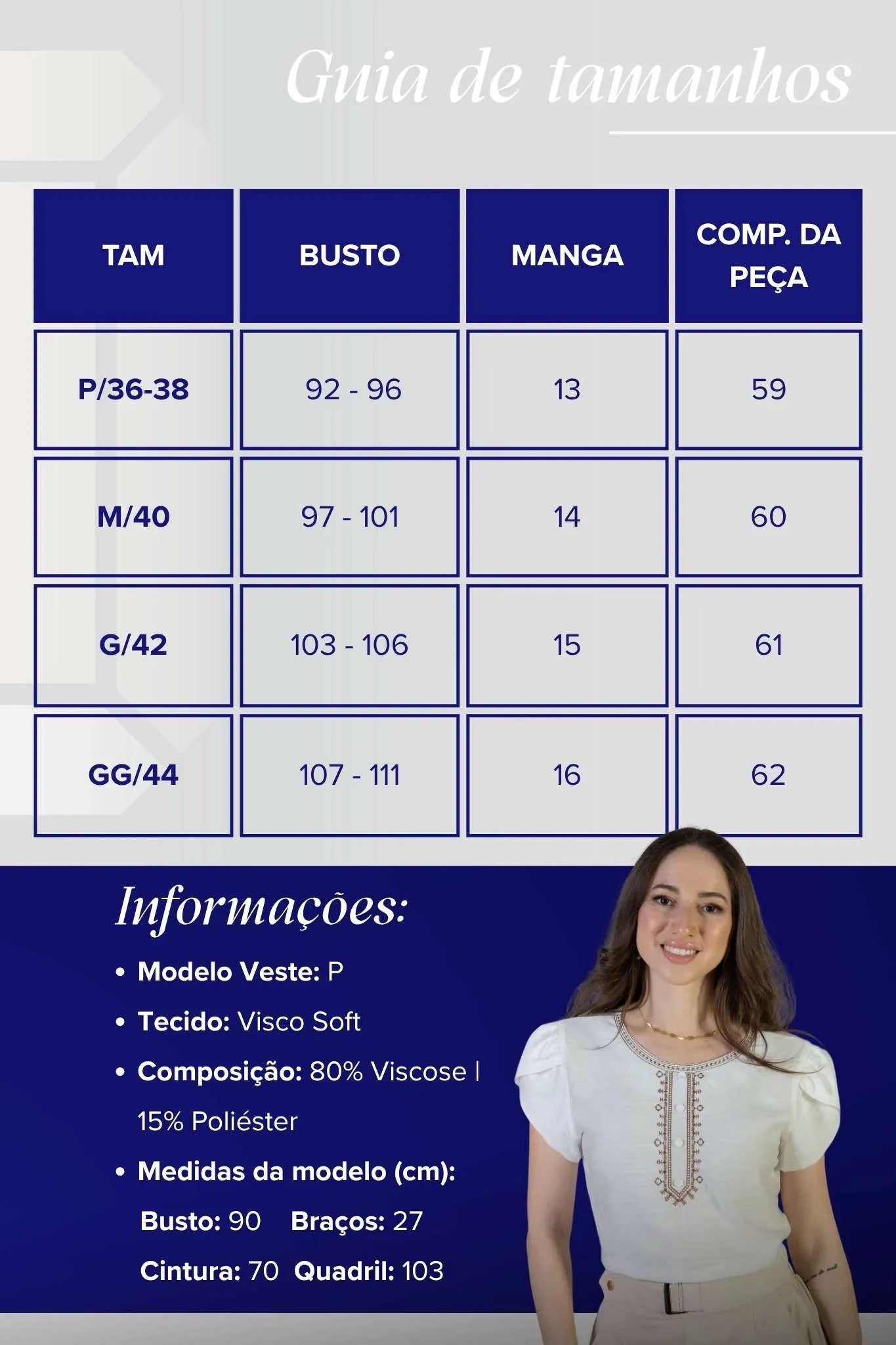 Blusa Manga Curta Transpassada Detalhe Botão Visco Soft Vanessa Branca