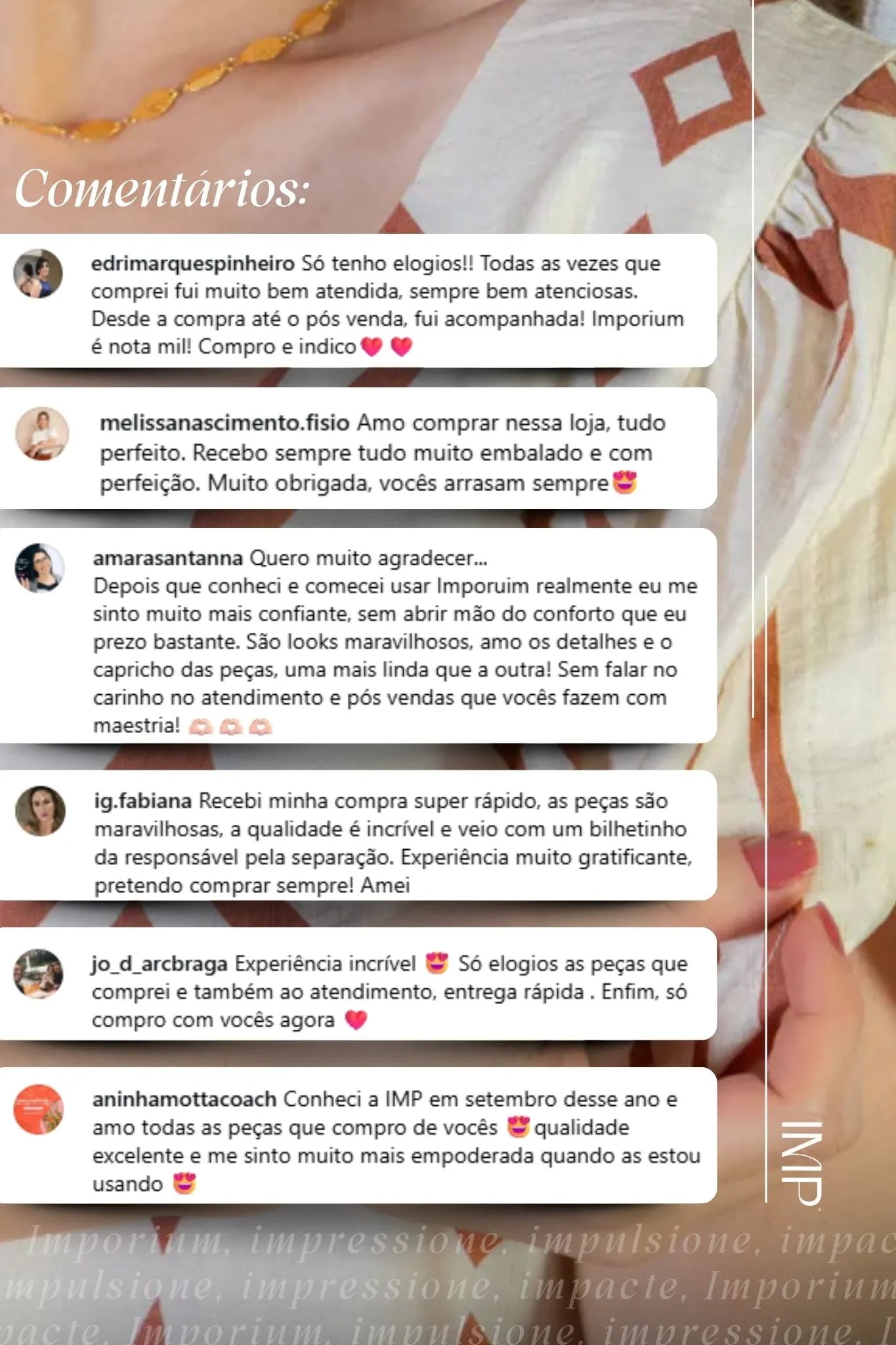 Blusa Manga Curta Detalhe Botão Vânia Estampada Terracota