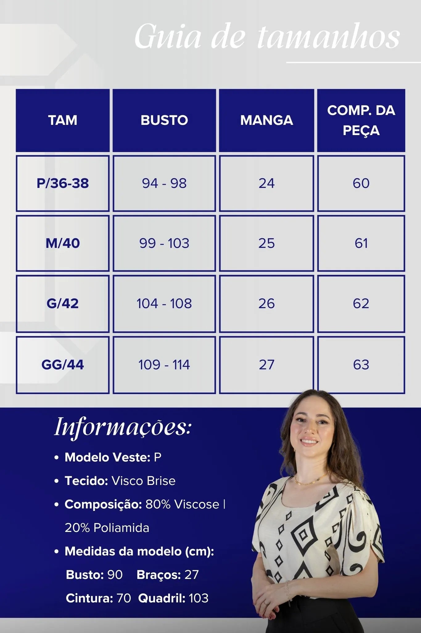 Blusa Manga Curta Detalhe Botão Vânia Estampada Preta