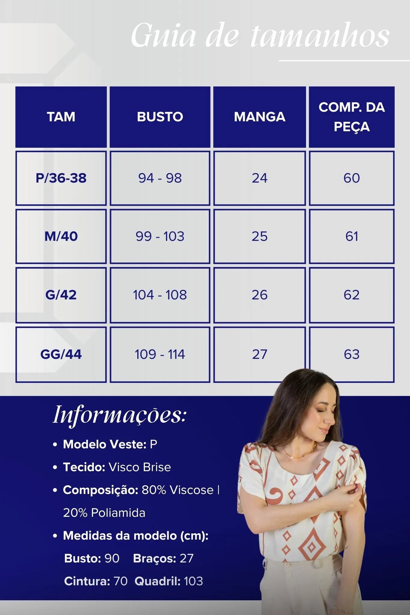 Blusa Manga Curta Detalhe Botão Vânia Estampada Terracota