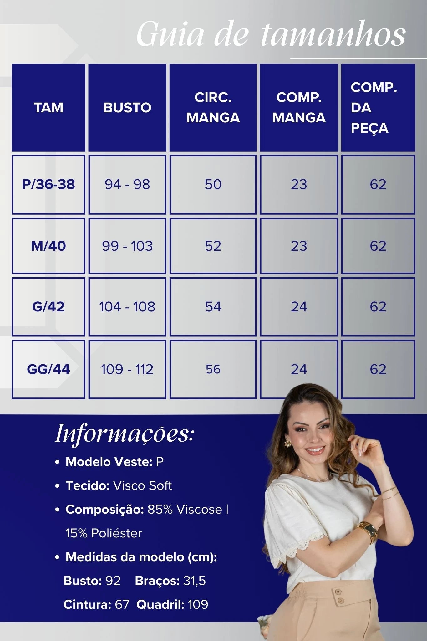 Blusa Manga Curta com Detalhes Bordados em Visco Soft Wanda Creme
