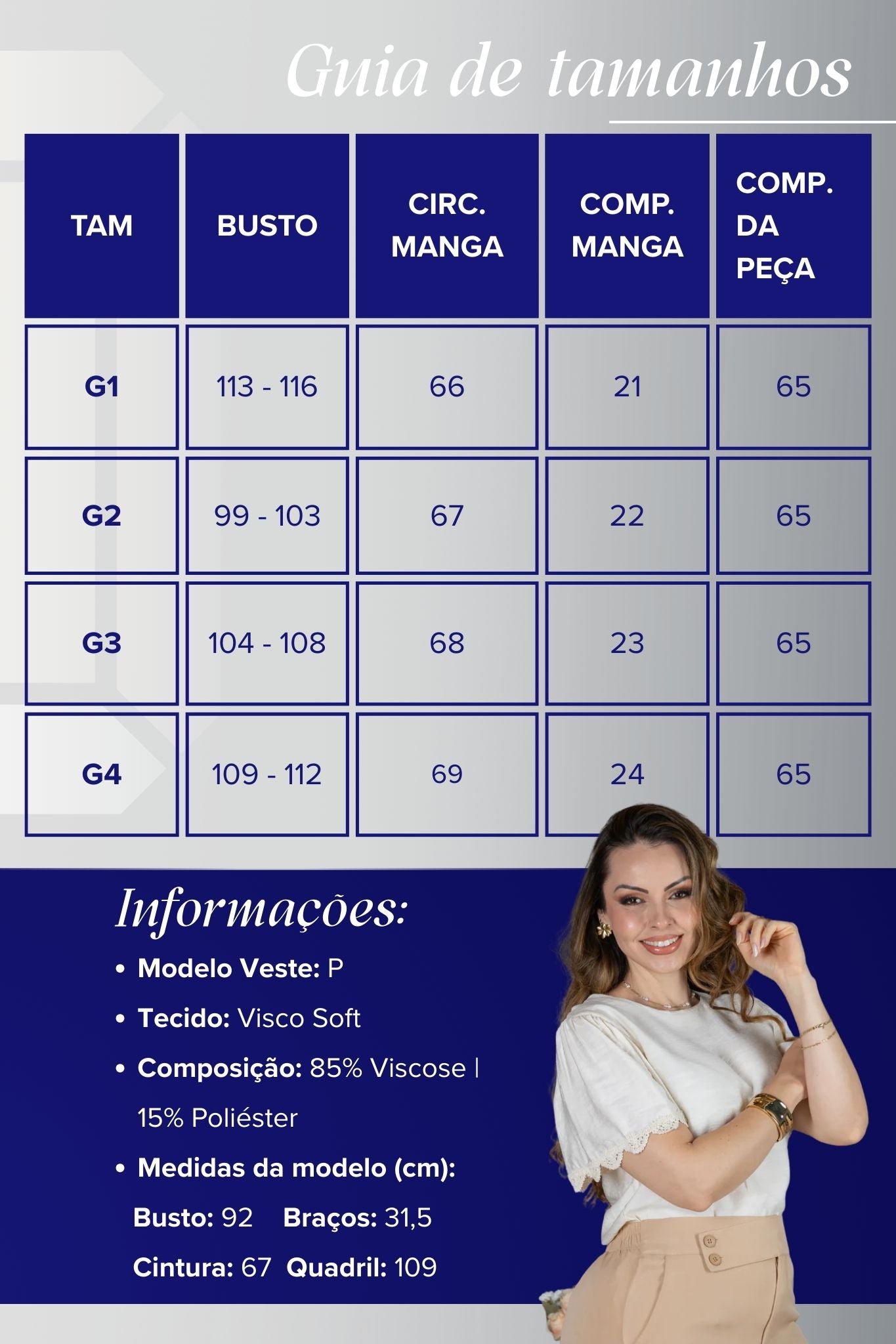 Blusa Manga Curta com Detalhes Bordados em Visco Soft Wanda Creme