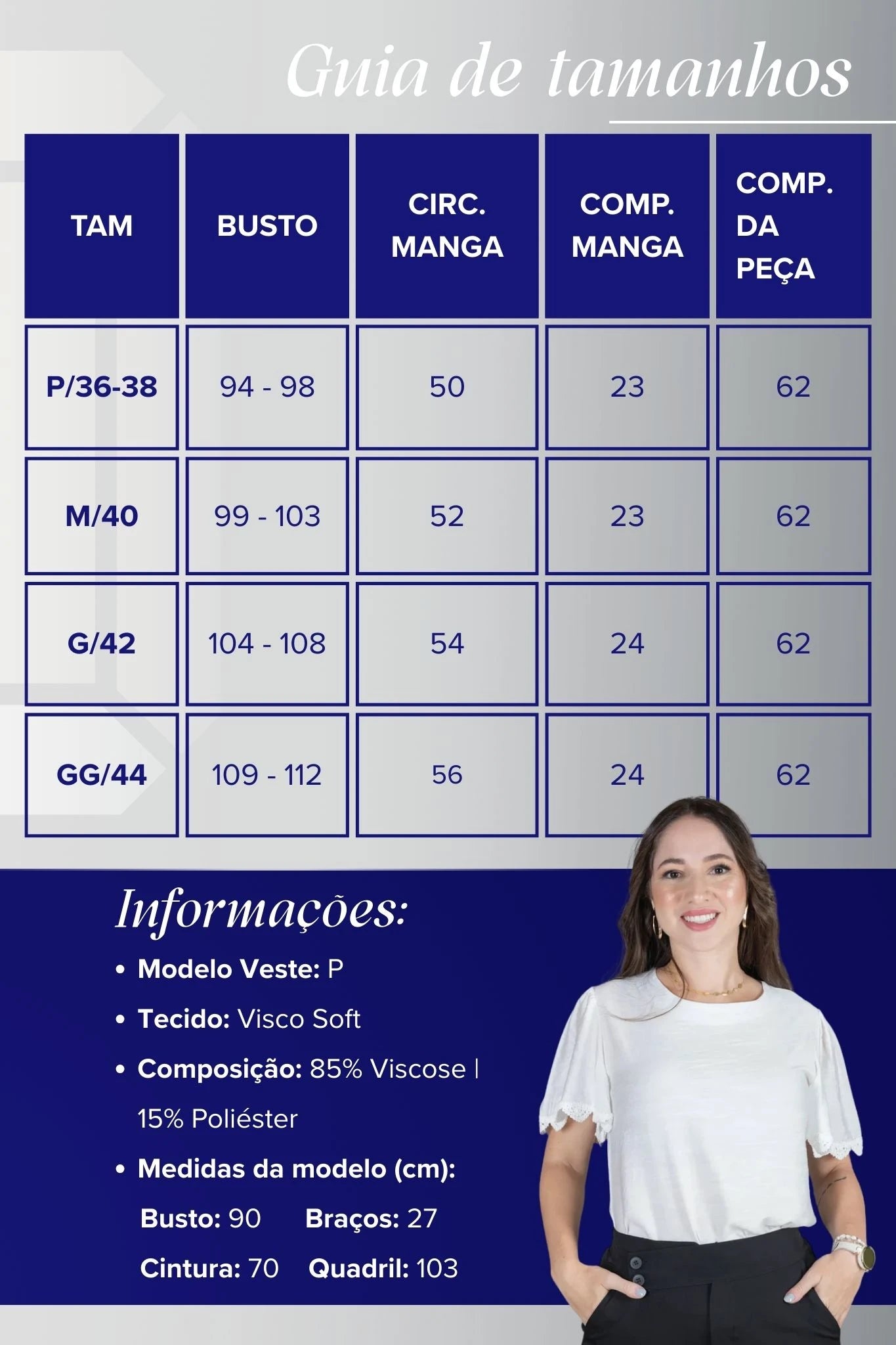 Blusa Manga Curta com Detalhes Bordados em Visco Soft Wanda Branca