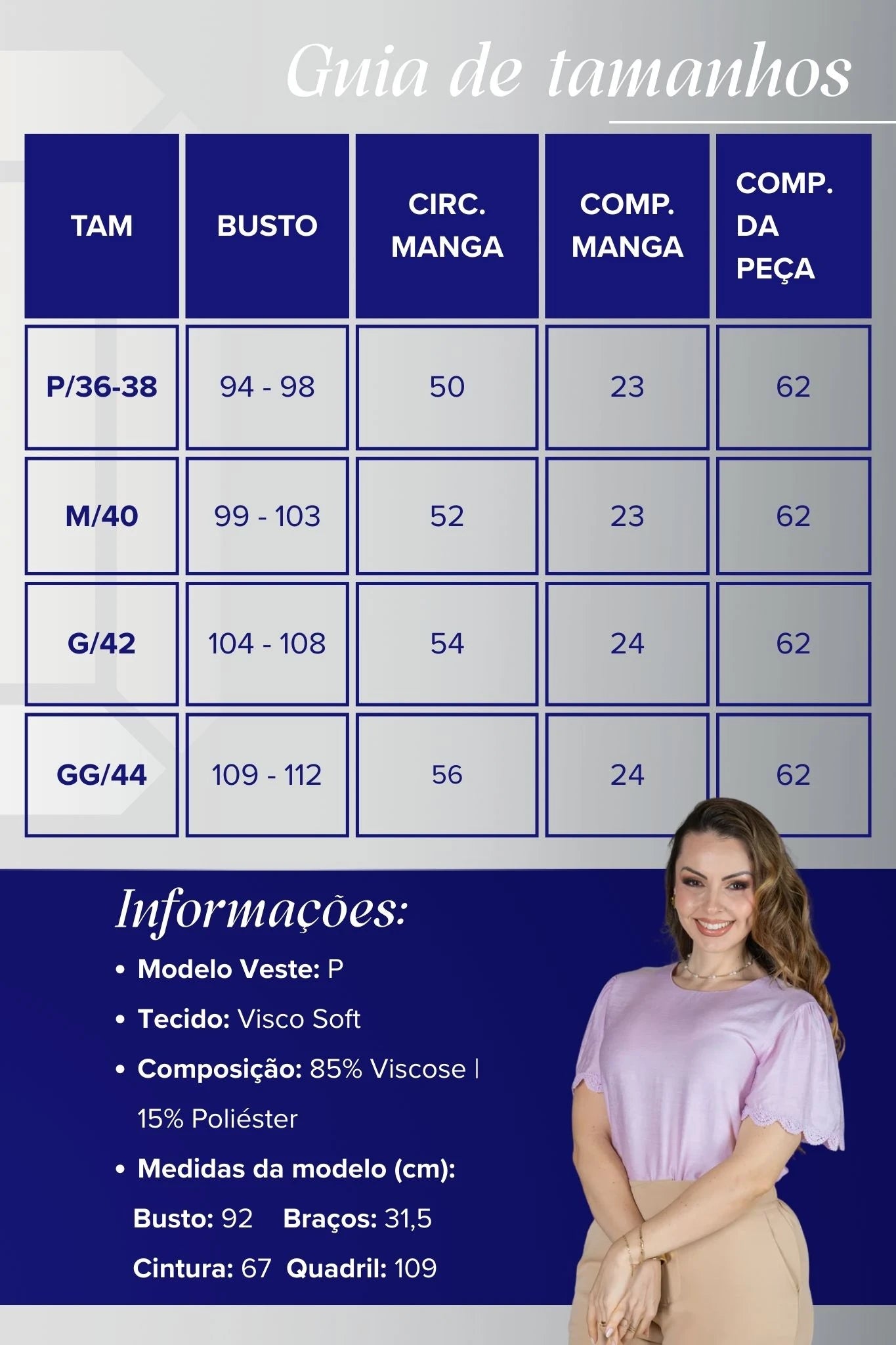 Blusa Manga Curta com Detalhes Bordados em Visco Soft Wanda Rosa