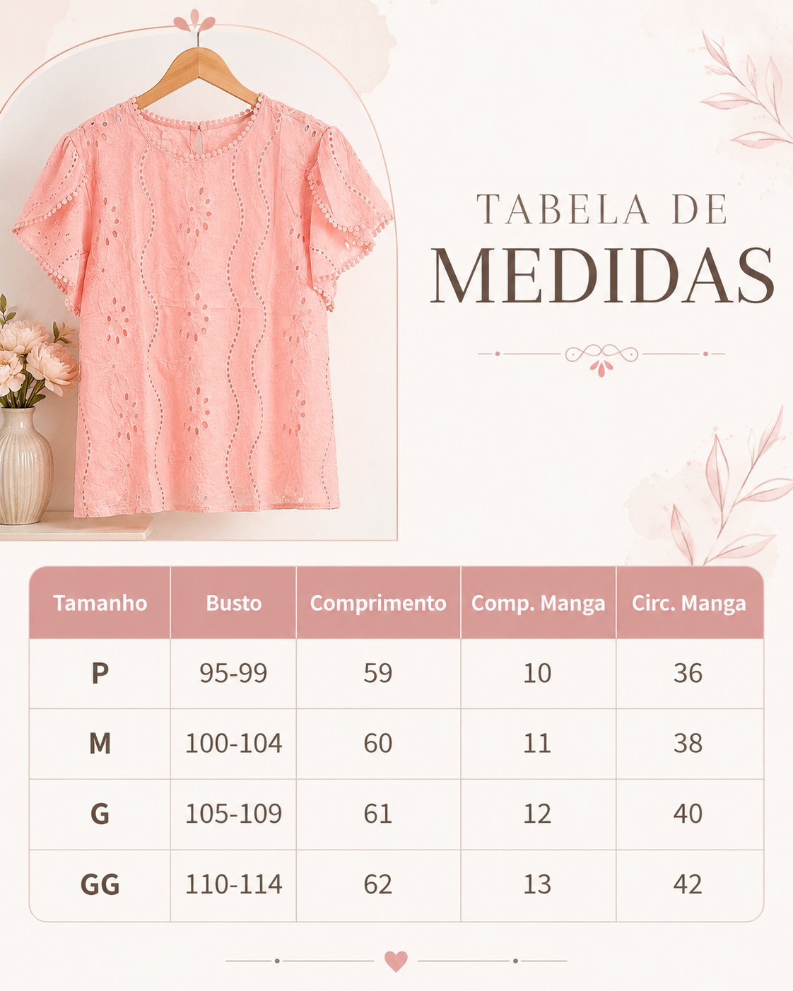 Blusa Laise com Manga Transpassada Valesca Rosa