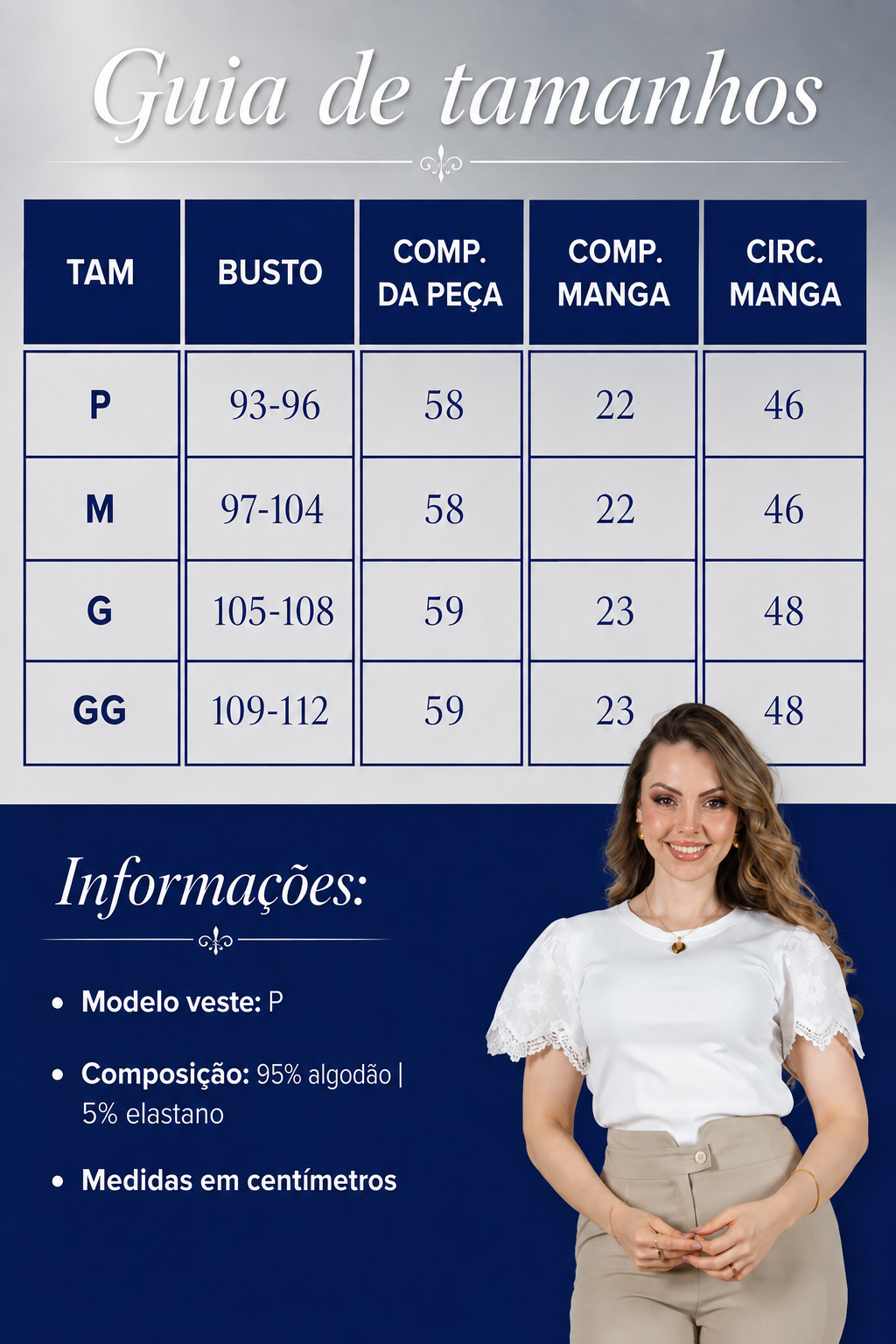 Blusa Cotton Lycra com Manga Delicada Aline Branca