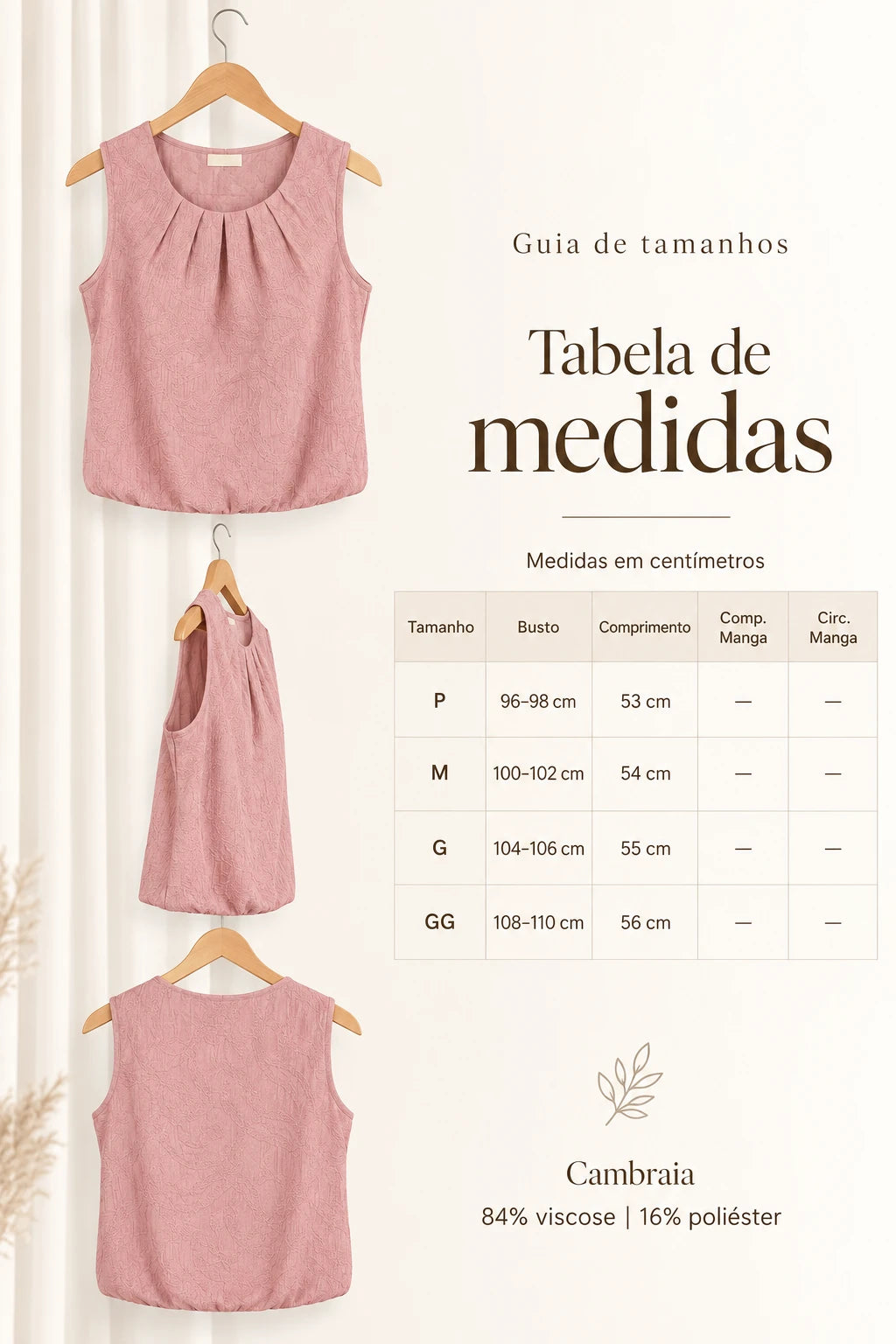 Blusa Regata Em Cambraia Texturizada Ângela Rosa