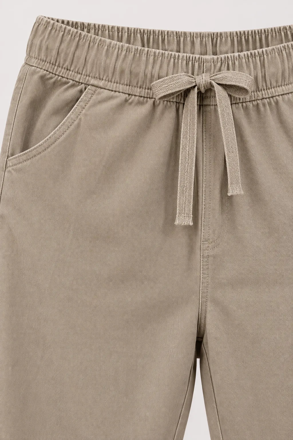 Calça Corte Reto em Chambray com Cós de Amarração Anita Caqui