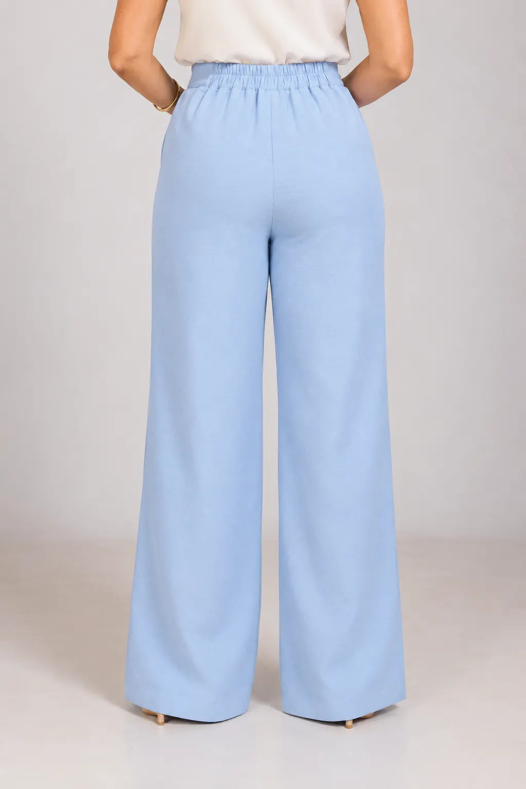 Calça Pantalona em Crepe Urban Ariadne Azul