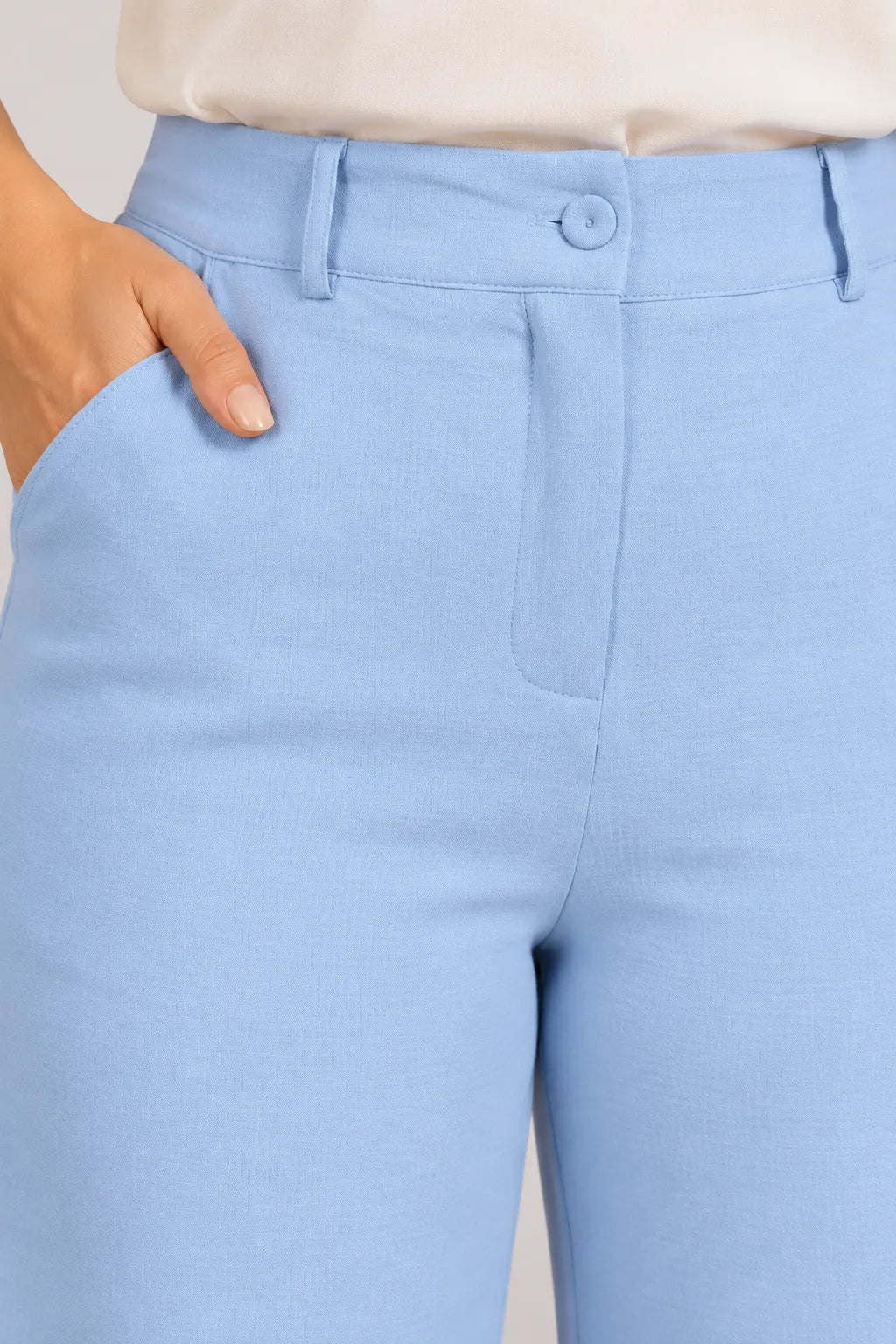 Calça Pantalona em Crepe Urban Ariadne Azul