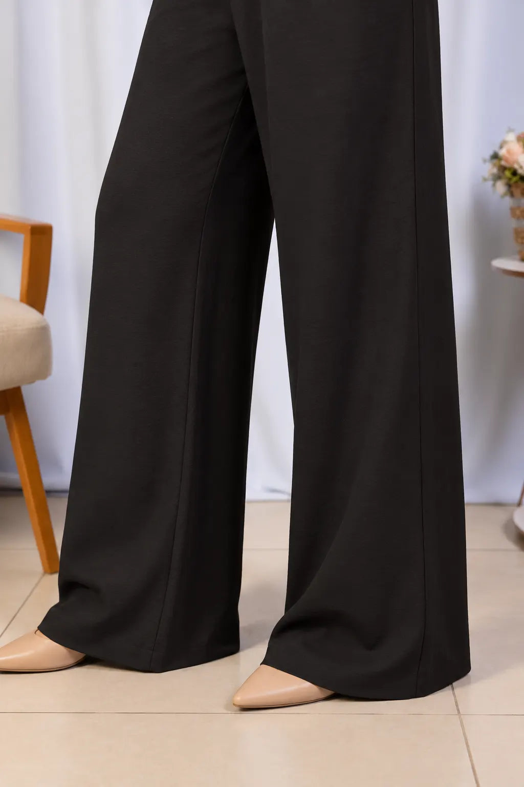 Calça Pantalona em Crepe Urban Ariadne Preta