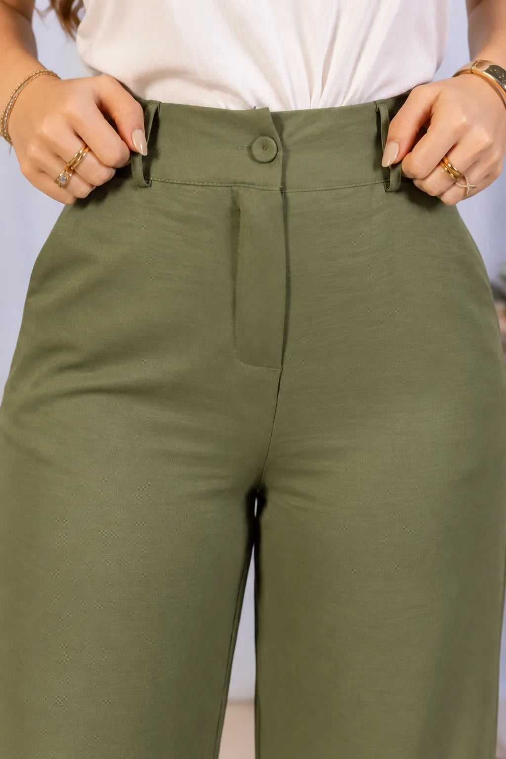 Calça Pantalona em Crepe Urban Ariadne Verde