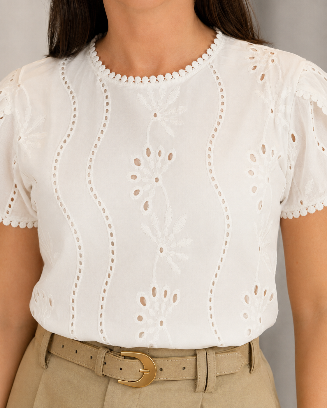 Blusa Laise com Manga Transpassada Valesca Branca