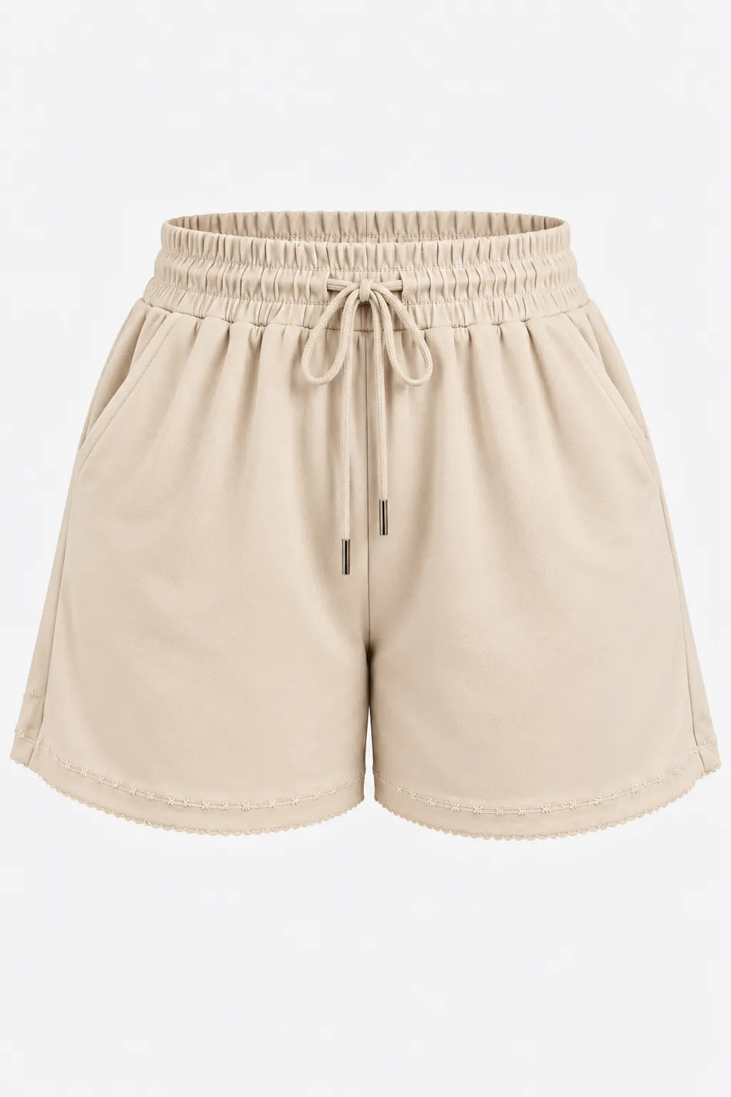 Shorts Confortável em Malha Knit Belinda Creme