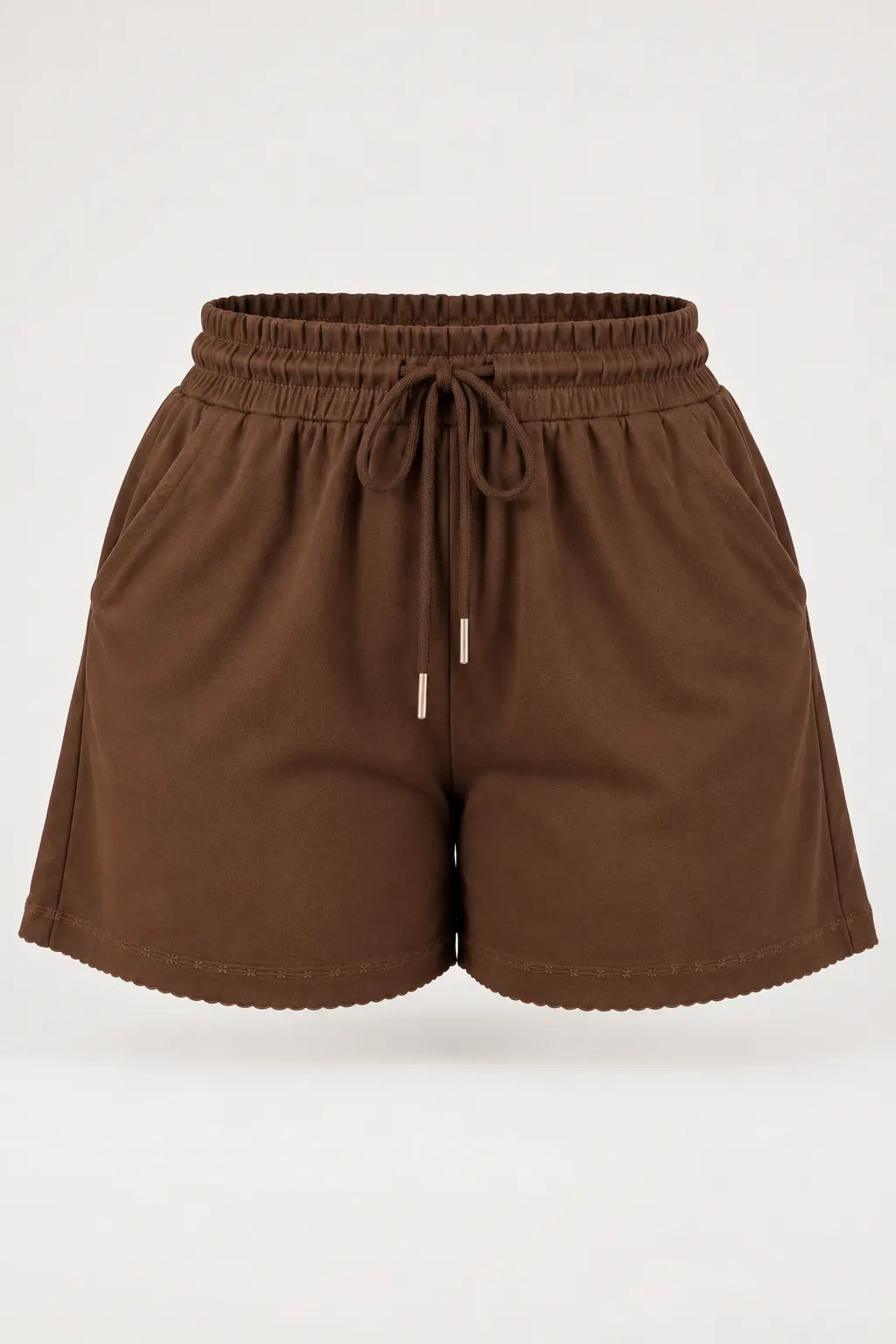 Shorts Confortável em Malha Knit Belinda Marrom