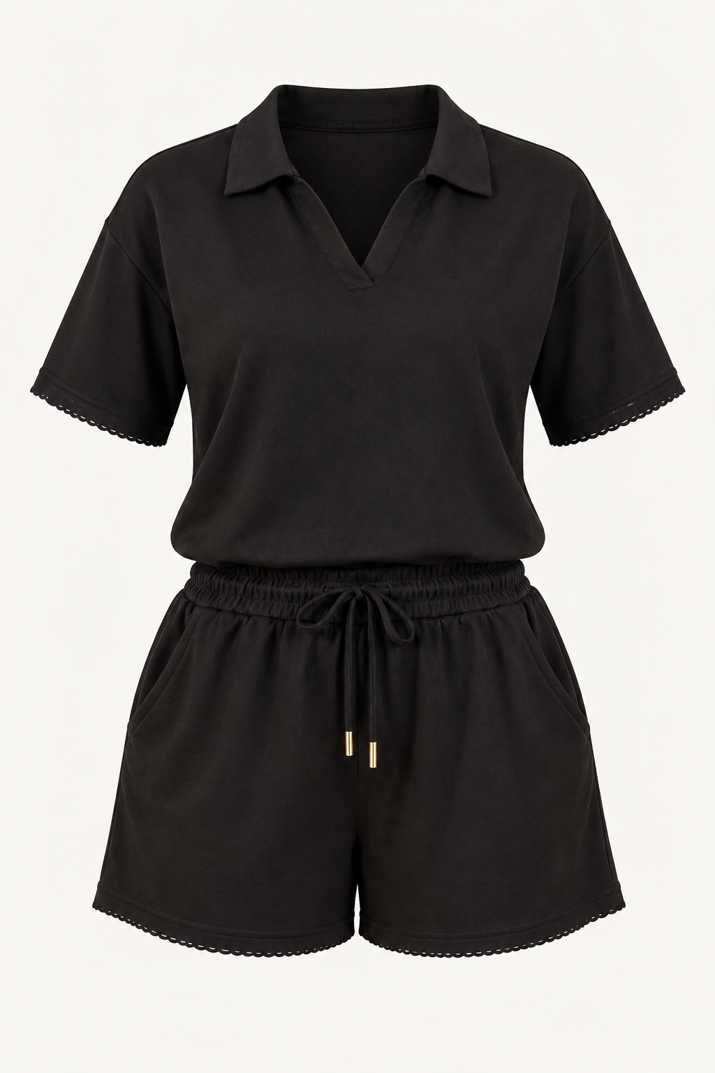 Blusa Decote V Confortável em Malha Knit Belinda Preta