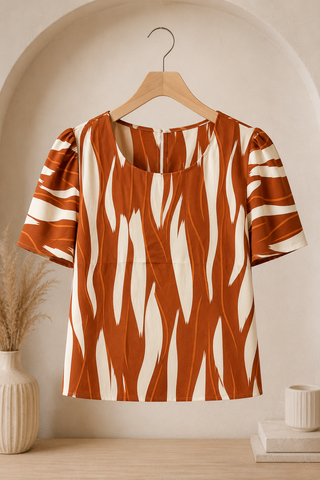Blusa Crepe Classic que Não Amassa Ivana Marrom - foto 7