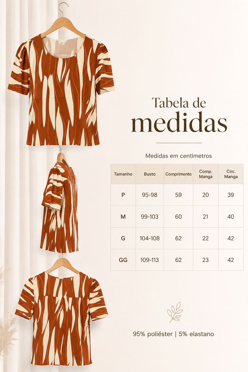 Blusa Crepe Classic que Não Amassa Ivana Marrom - foto 12