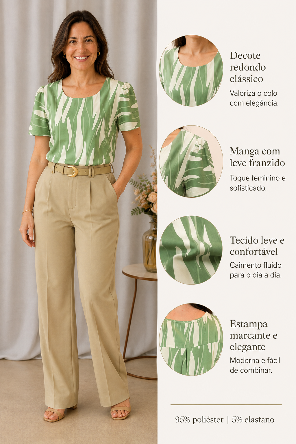 Blusa Crepe Classic que Não Amassa Ivana Verde - foto 10